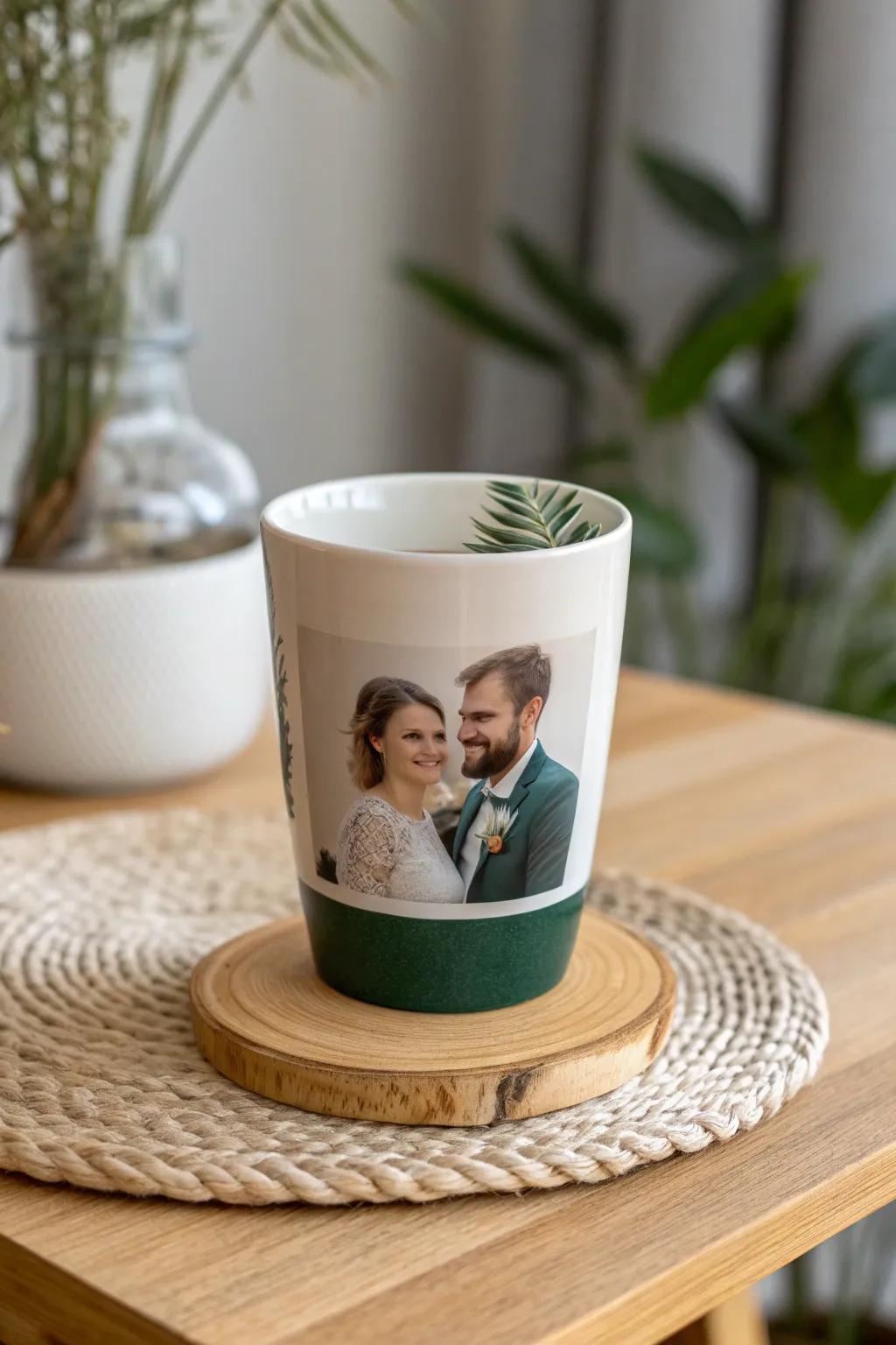 Capture the moment: Personalized wedding cups that tell your love story.