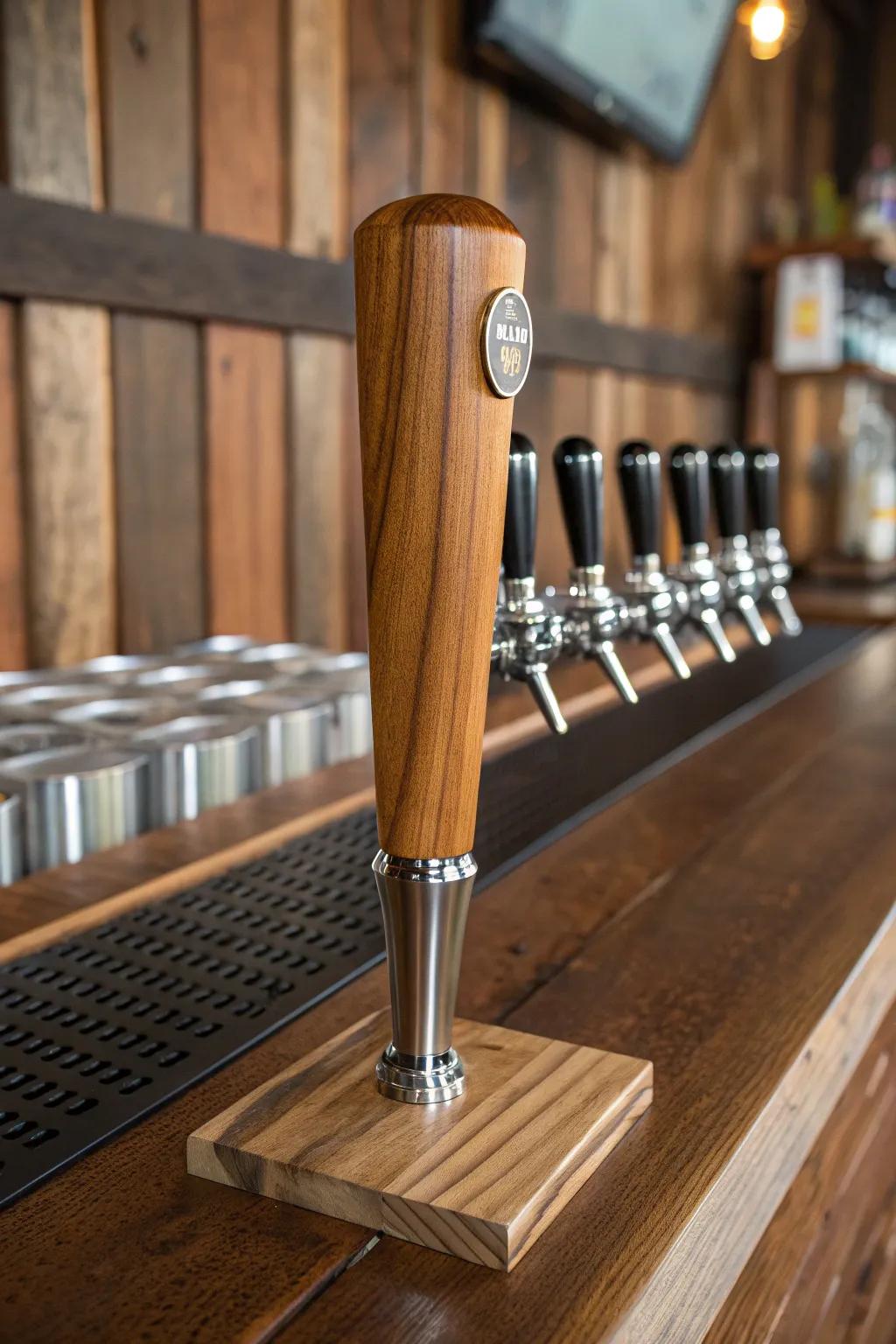 Elevate your home bar with a custom tap handle designed for seamless beer label swaps.