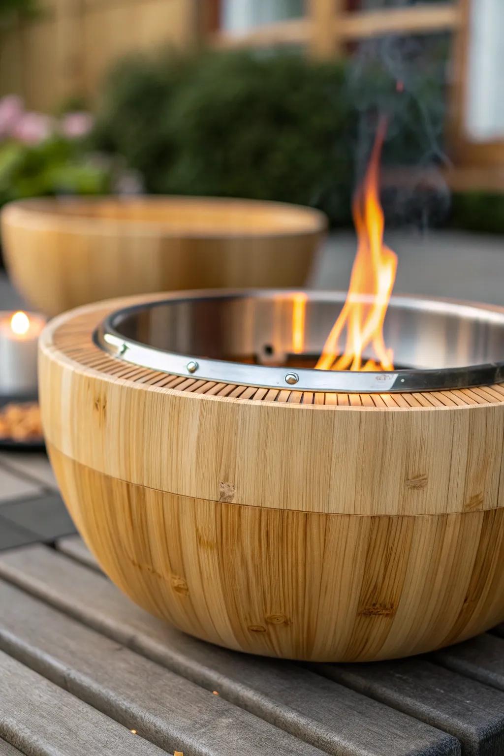 Embrace sustainable warmth with a bamboo bowl fire pit, where nature meets craftsmanship.