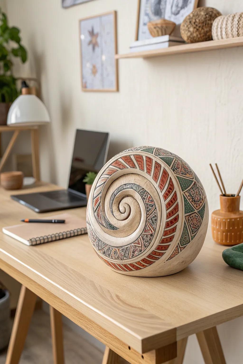 Embrace the hypnotic allure of Zen Spirals with this handcrafted Zentangle masterpiece.