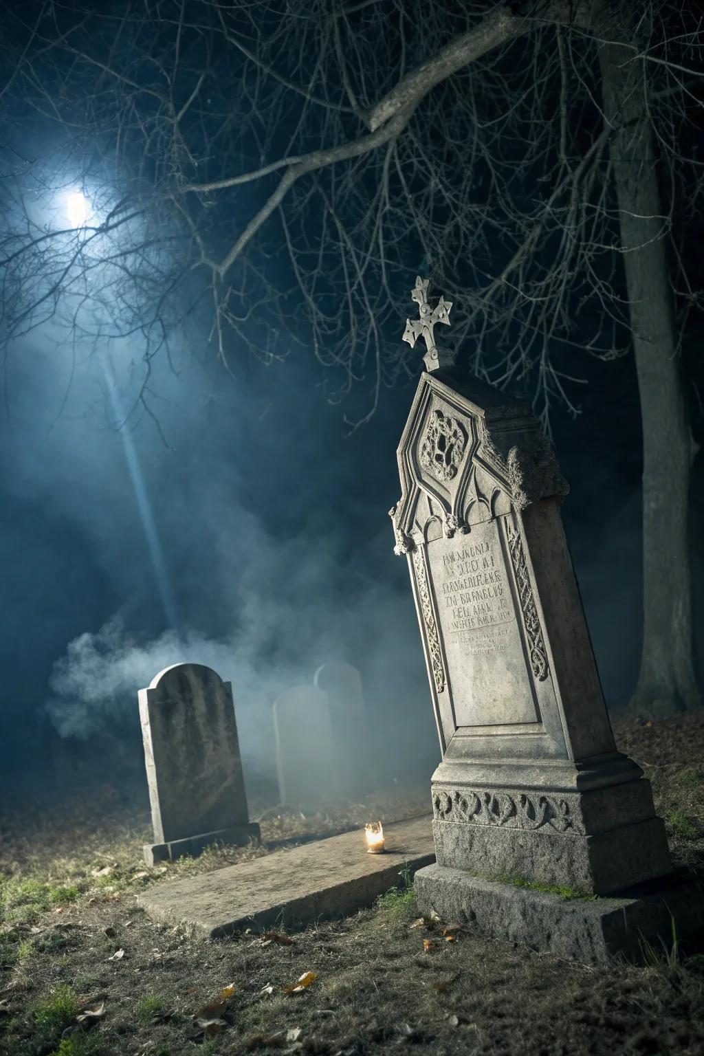 Elevate your Halloween decor with an illusion of levitating tombstones, where craftsmanship meets the supernatural.