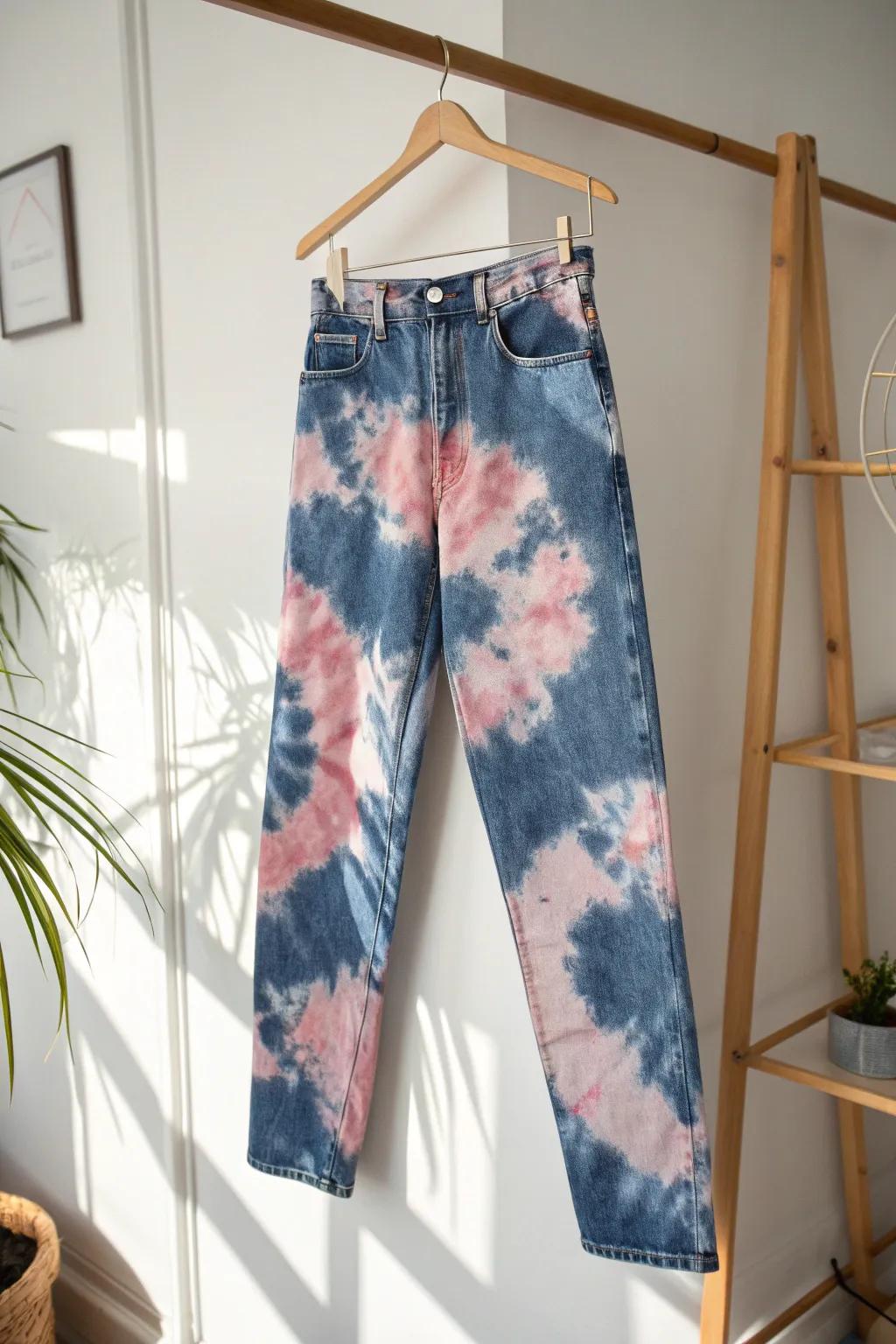 Embrace the timeless charm of tie-dye with these stunning denim creations, where craftsmanship meets bold beauty.