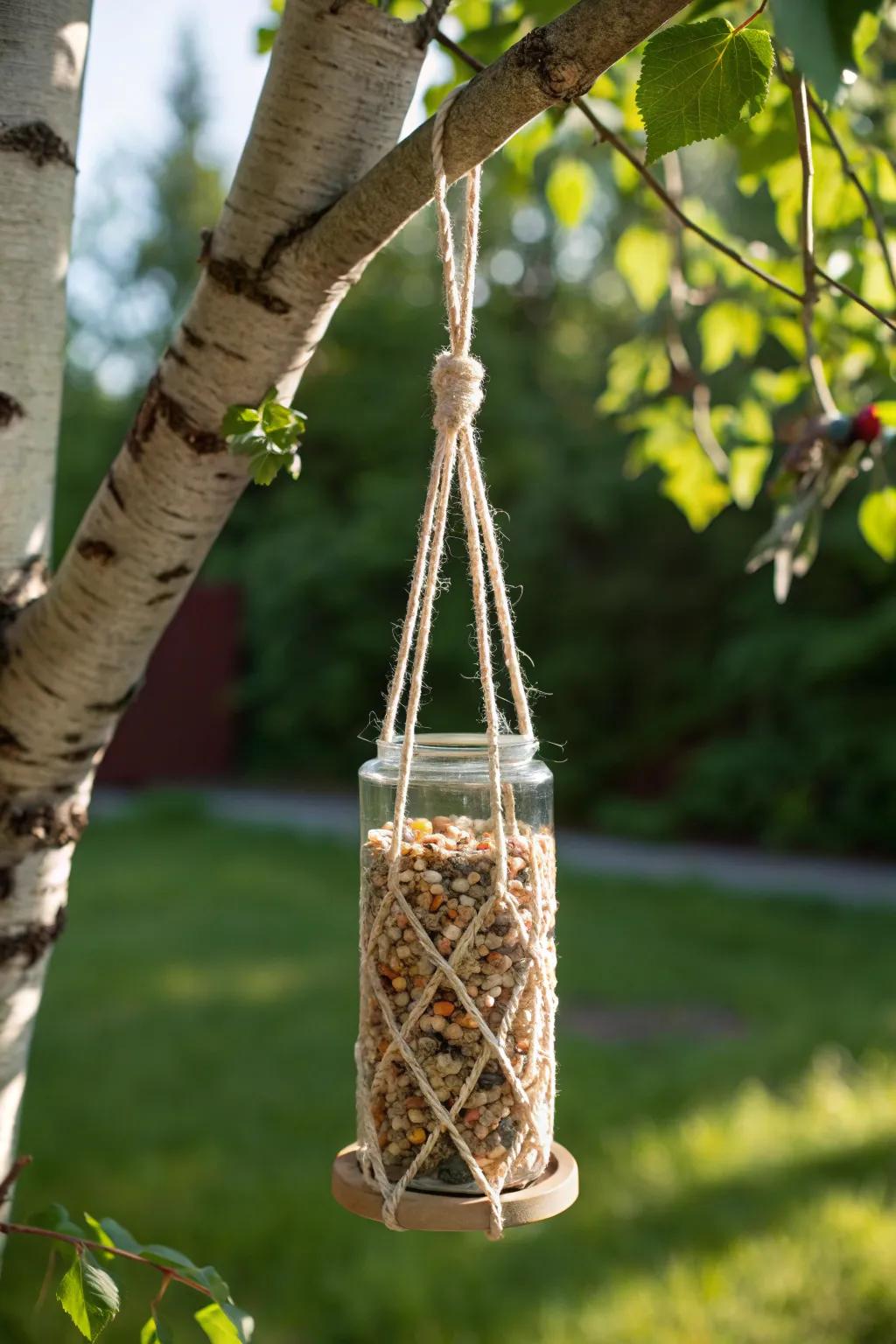 Invite nature into your garden with this charming DIY bird feeder crafted from recycled materials!