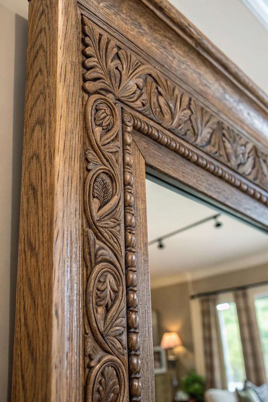 Elevate your space with the timeless charm of rustic wooden mirror frames.
