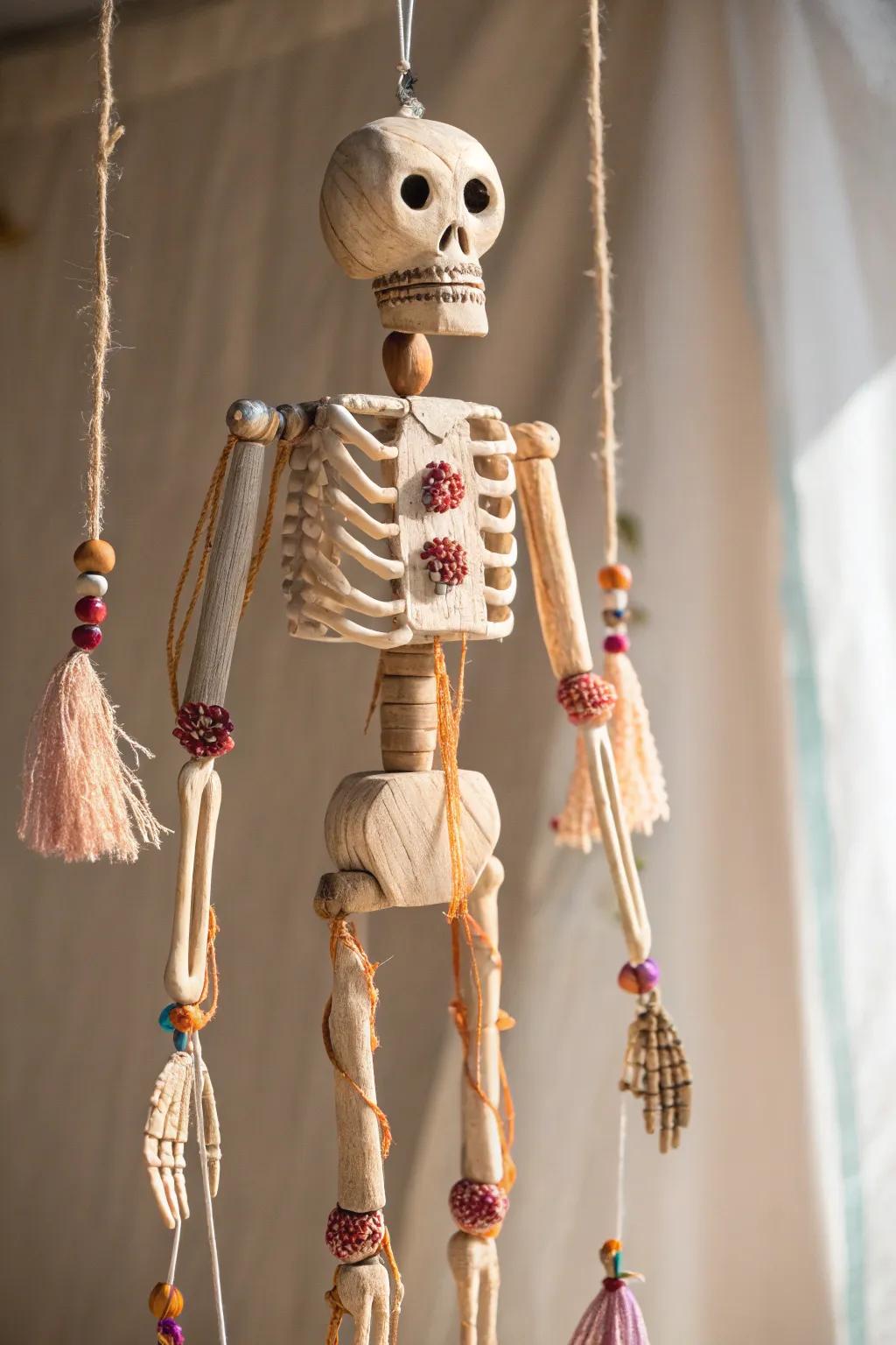 Bring your stories to life with handcrafted skeleton puppets that blend minimalist elegance with boho flair.