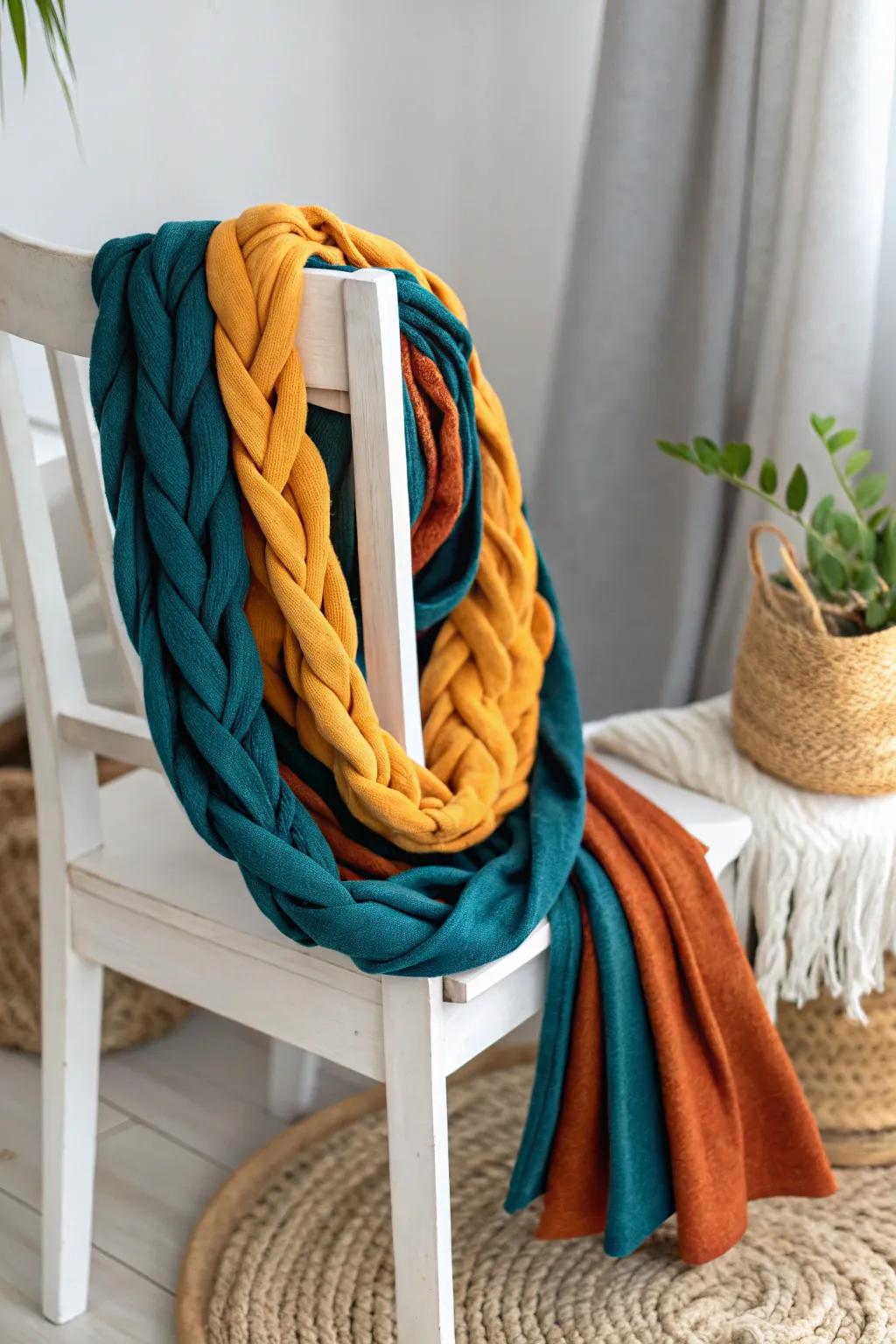 Transform your wardrobe with a chic infinity scarf, adding a touch of bold color and warmth to any outfit!