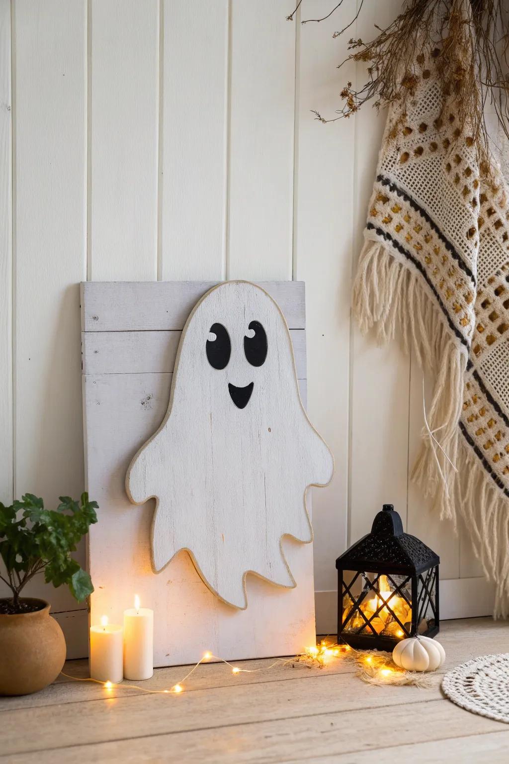 Crafted with love: A glowing ghost that brings a magical touch to your Halloween night.