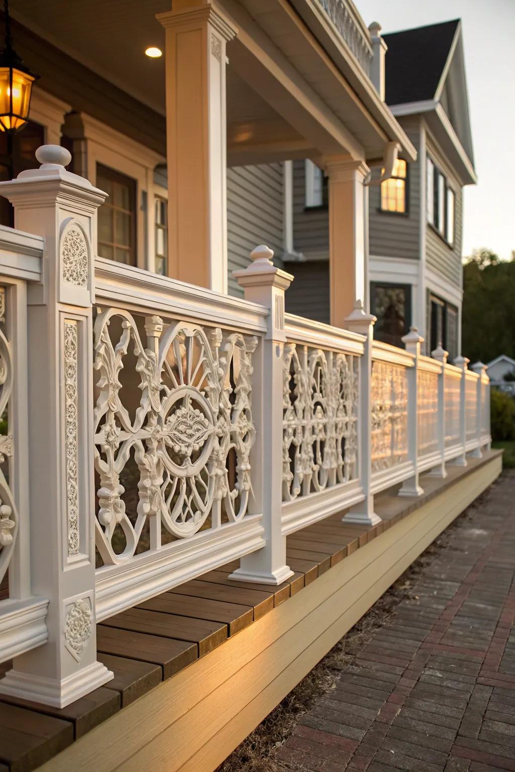 Embrace timeless elegance with vintage Colonial-style railing, where craftsmanship meets nostalgia.