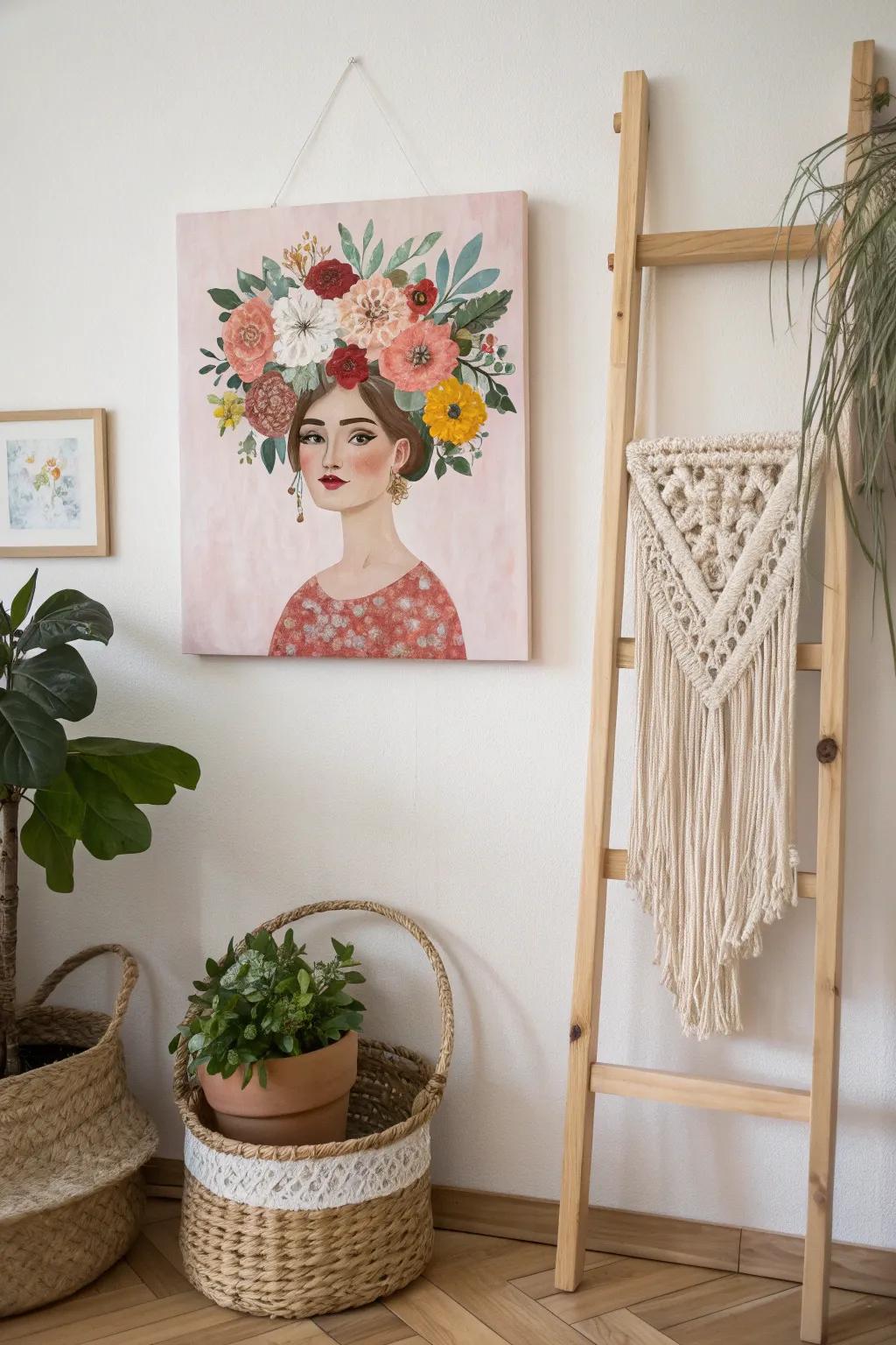 Embrace whimsy with a touch of artistry in this playful portrait masterpiece.
