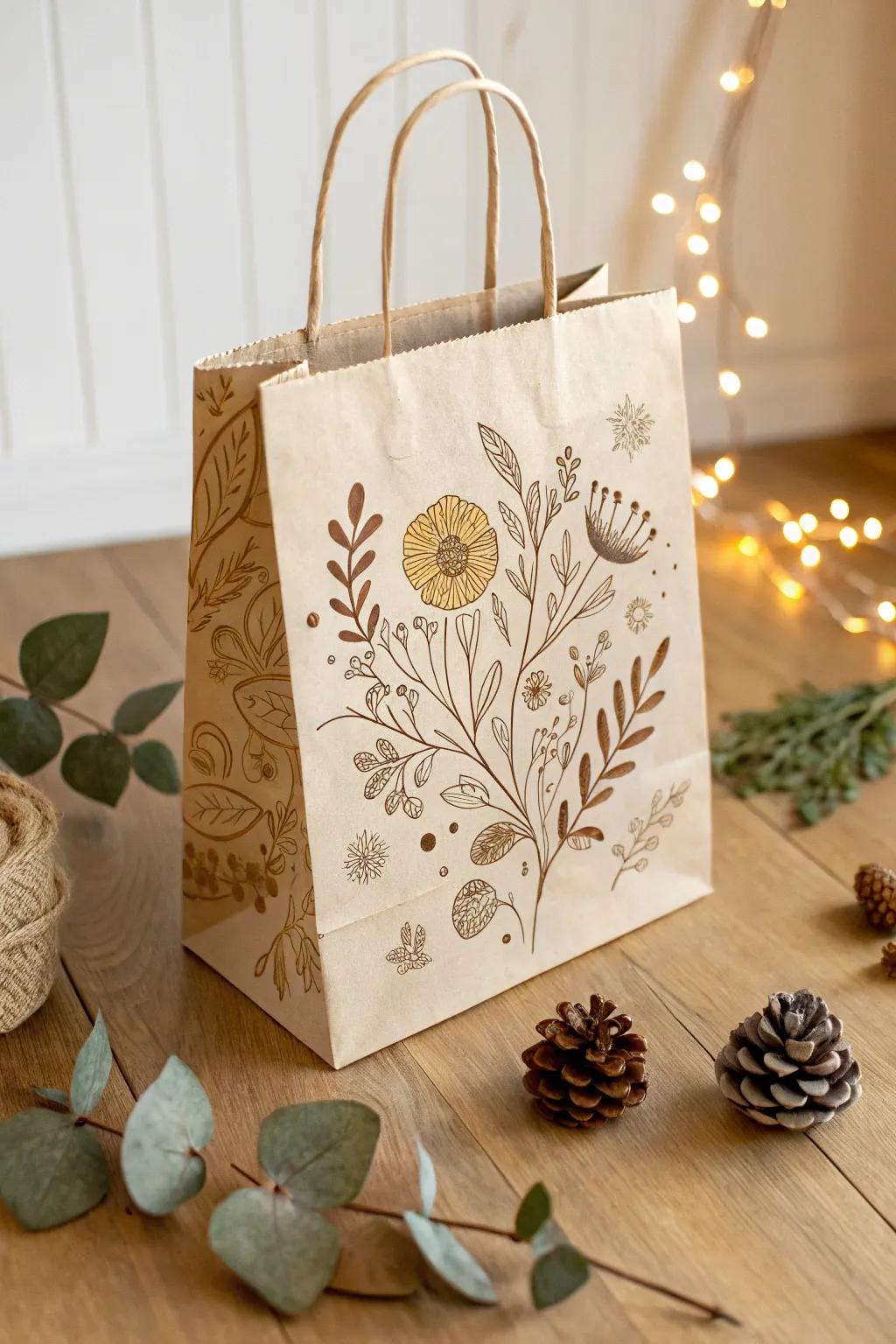 Transform plain into personal with DIY stamped bags, a perfect blend of simplicity and artistry.