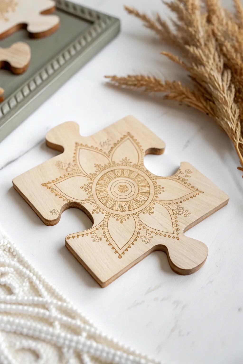Crafted with care: A unique puzzle piece to cherish long after the celebration.