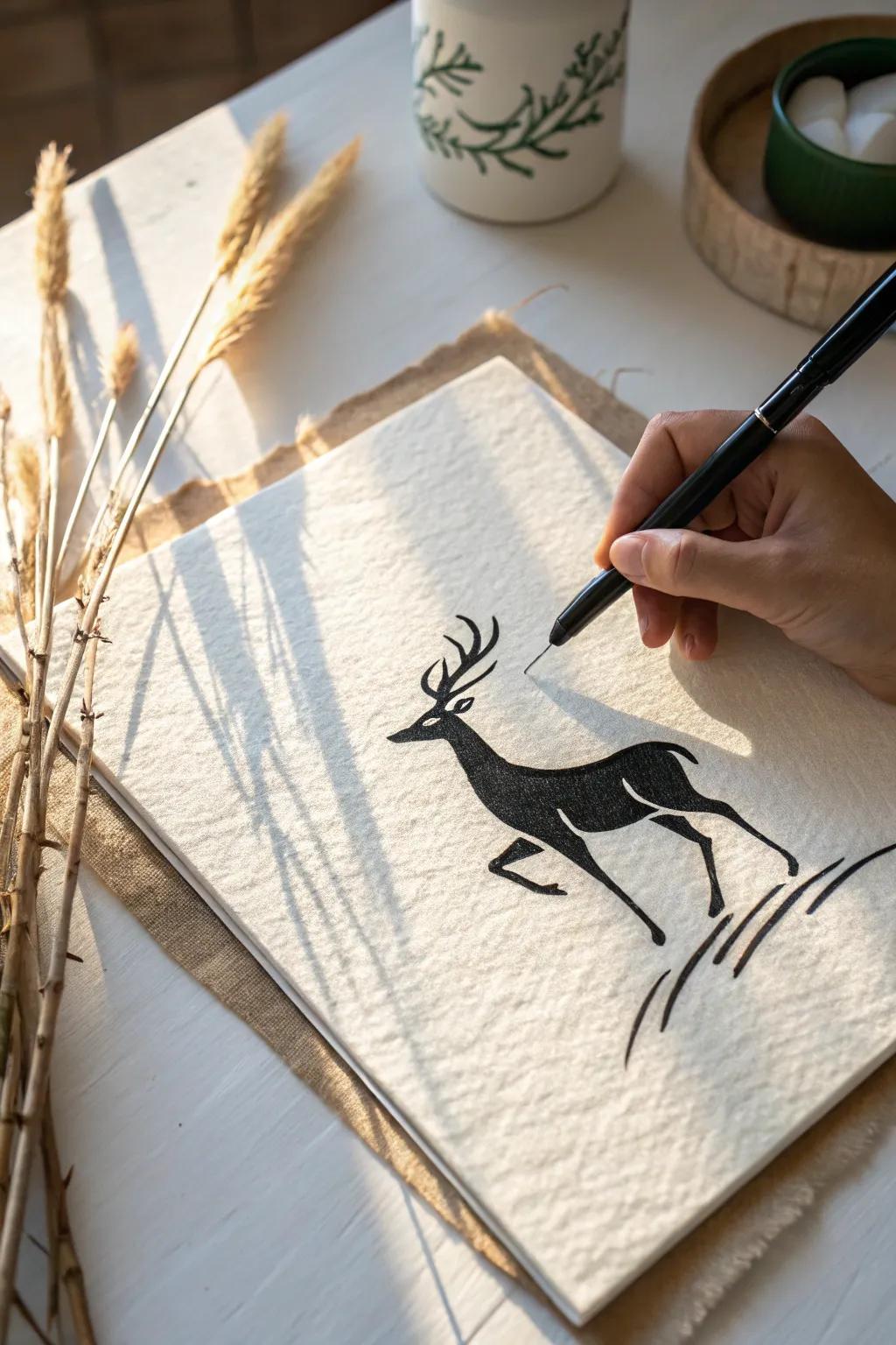 Capture the elegance of nature with minimalist animal silhouette art.