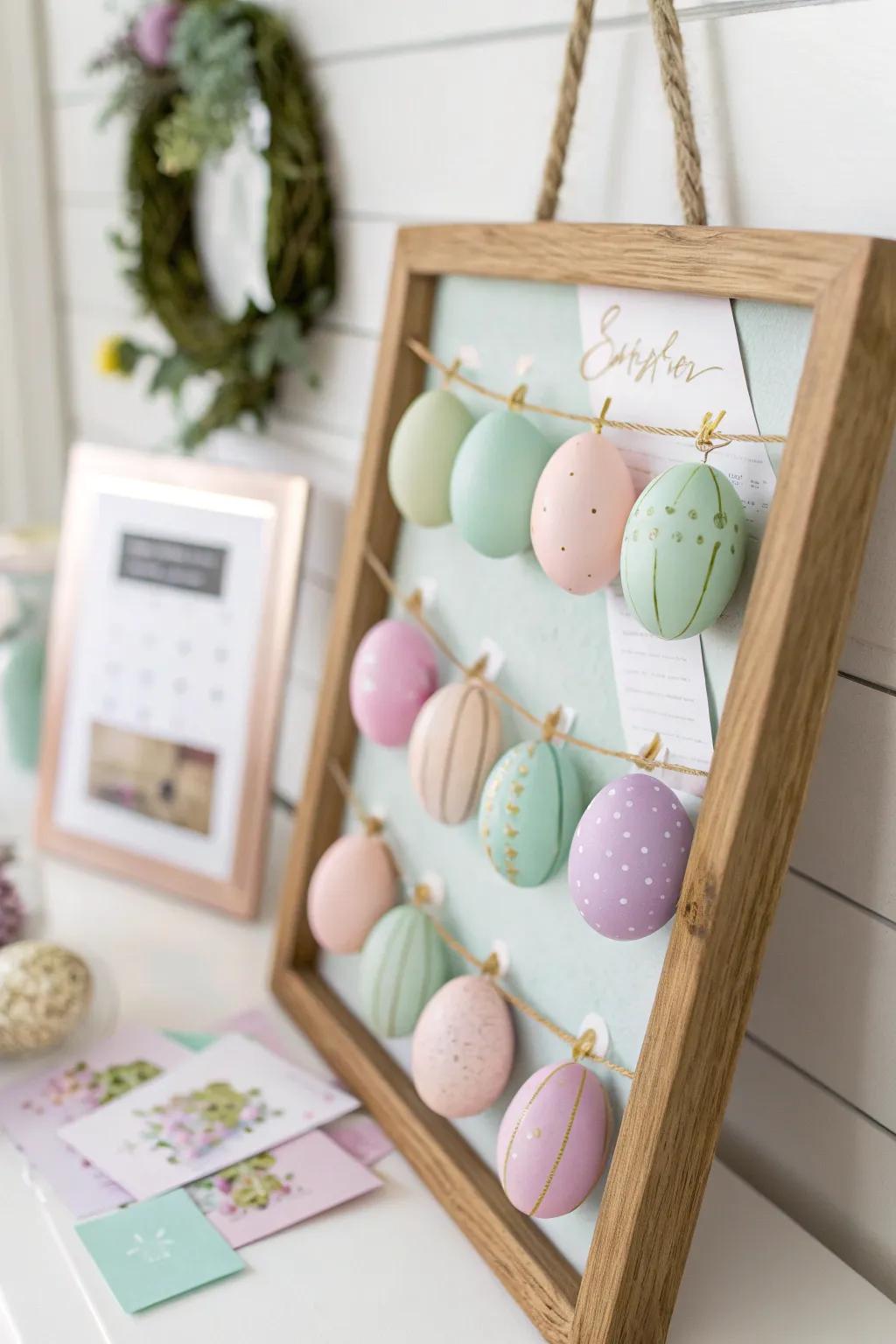 Unleash the joy of discovery with an elegant Easter egg hunt board that combines Scandinavian simplicity with boho charm!