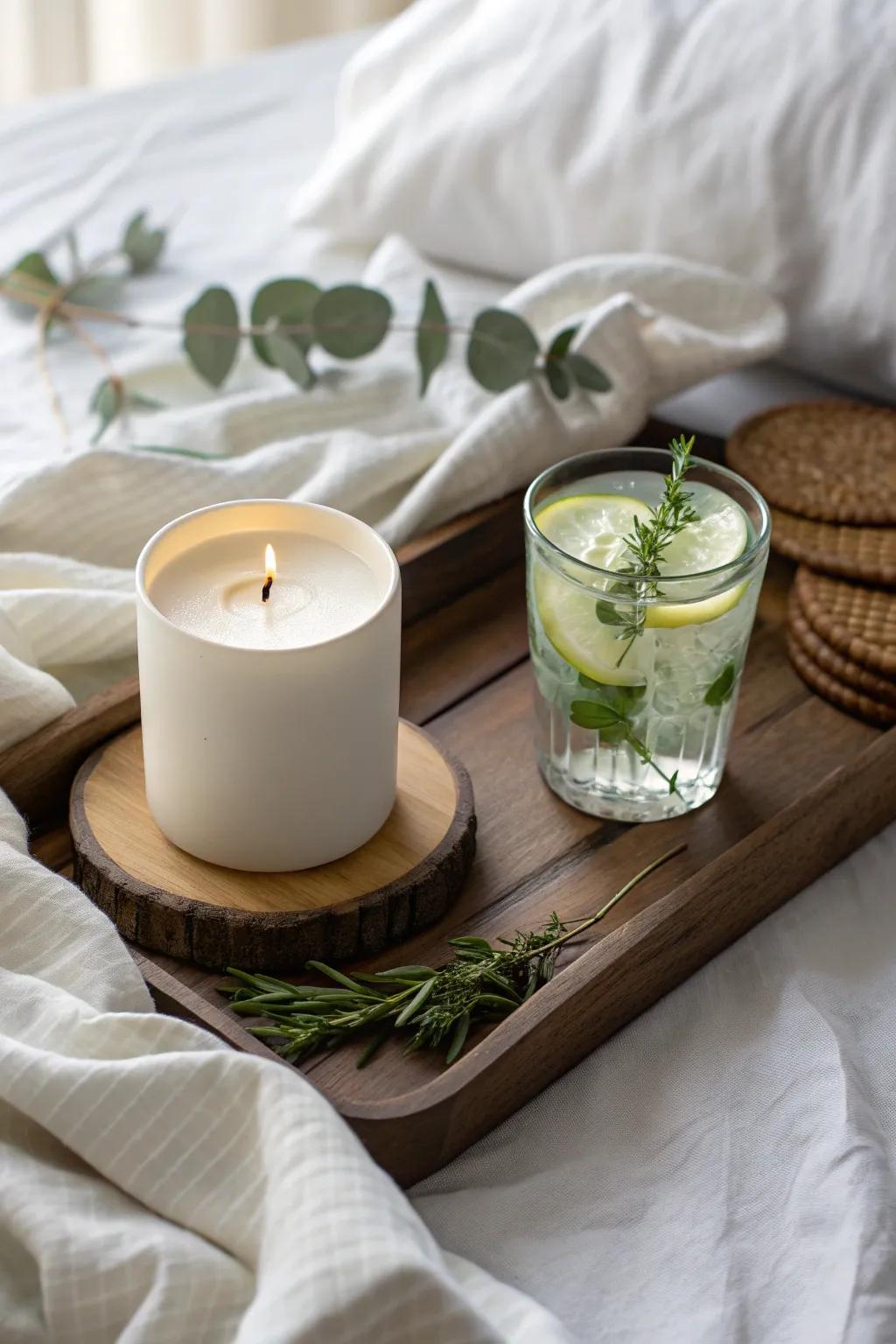 A perfect blend of tranquility and vitality—discover the art of gifting with our wellness beverage and candle duo.