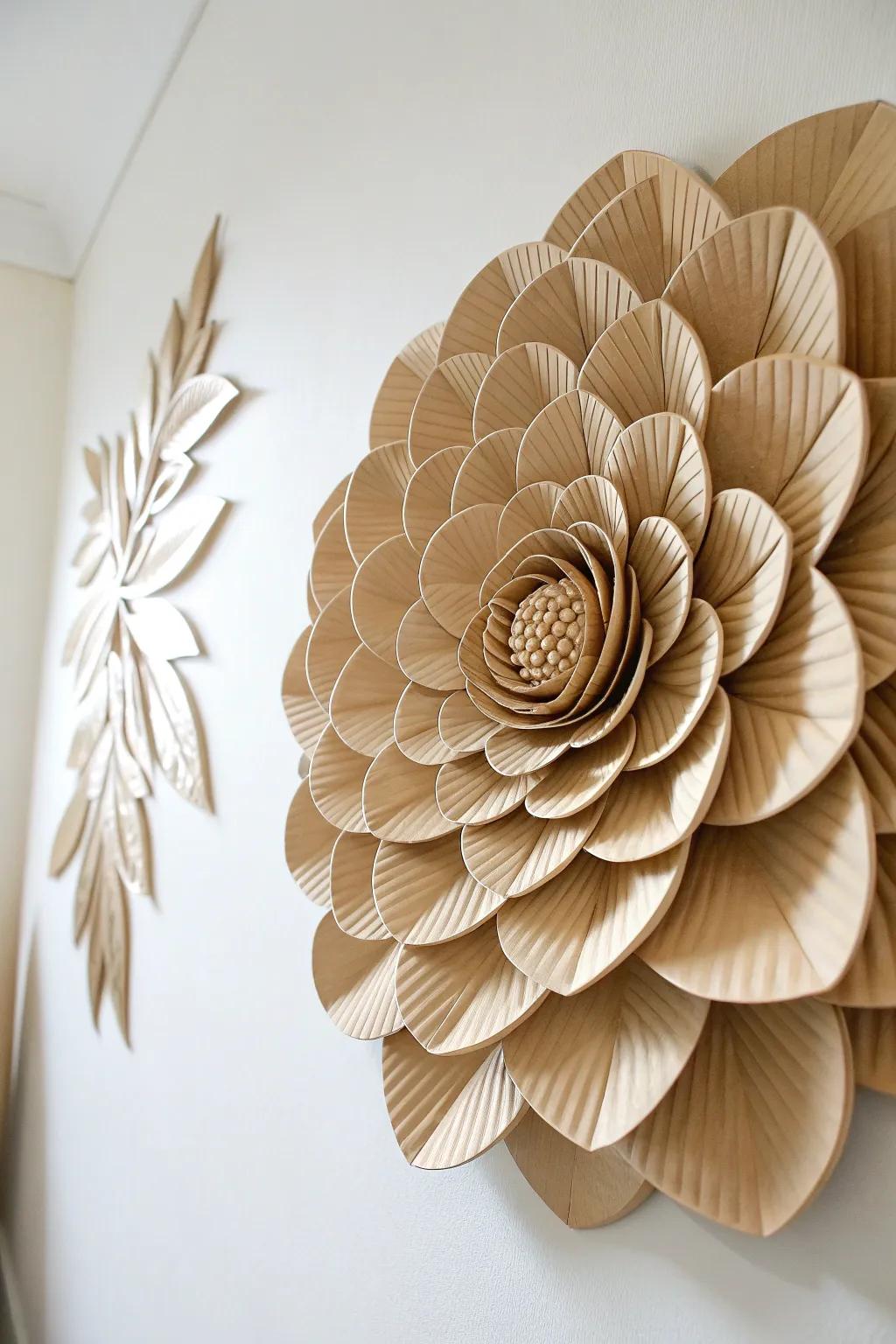 Elevate your space with a stunning cardboard wall flower—where simplicity meets elegance.