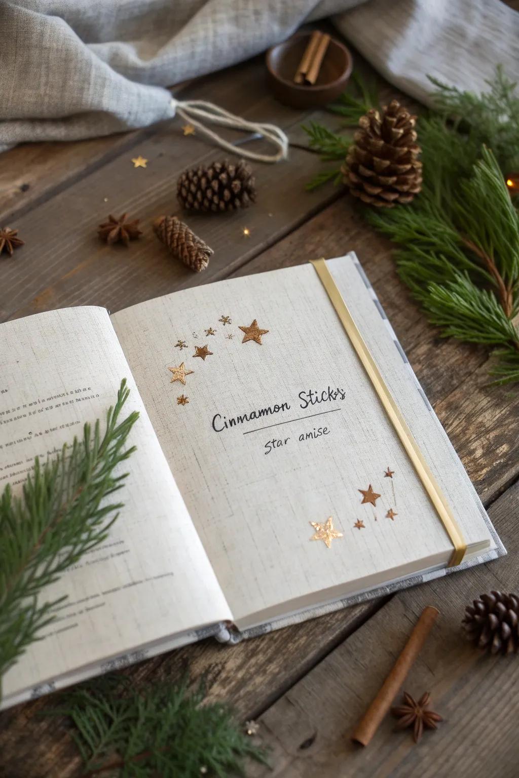 Capture the magic of your festive culinary creations in a charming Christmas recipe journal.