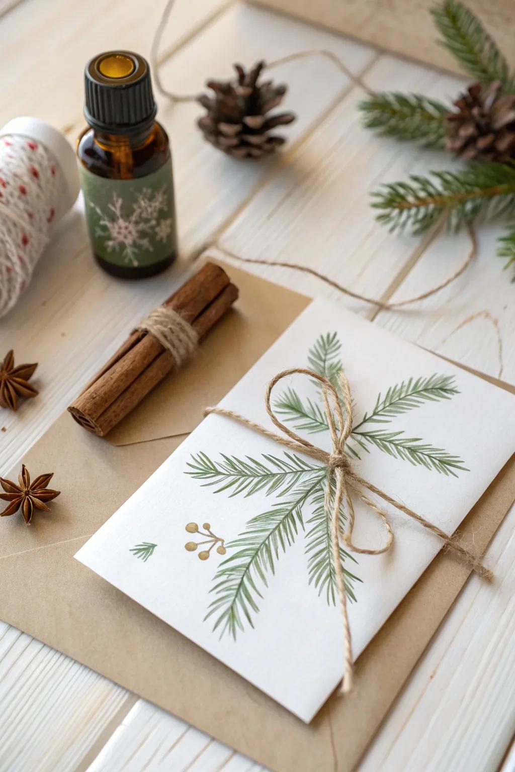 A touch of scent and simplicity: the perfect Christmas card for Mom.