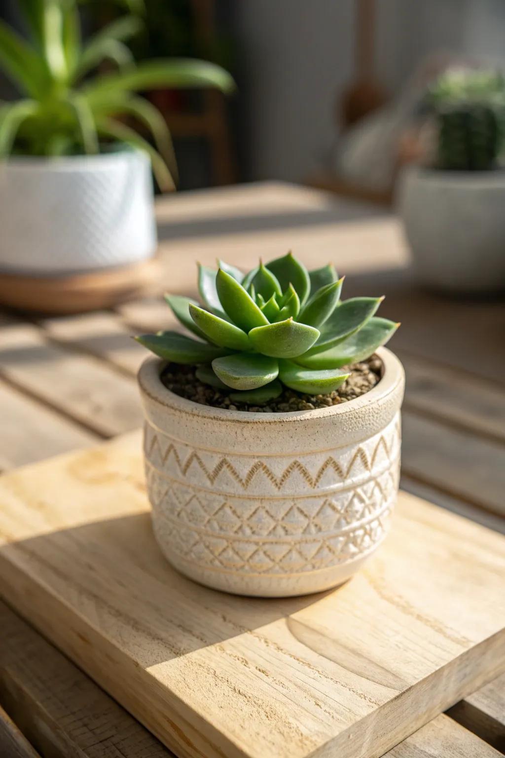 Add a touch of nature to your coffee moments with a charming succulent accent. 🌿☕️ #ScandiBoho #PlantLove