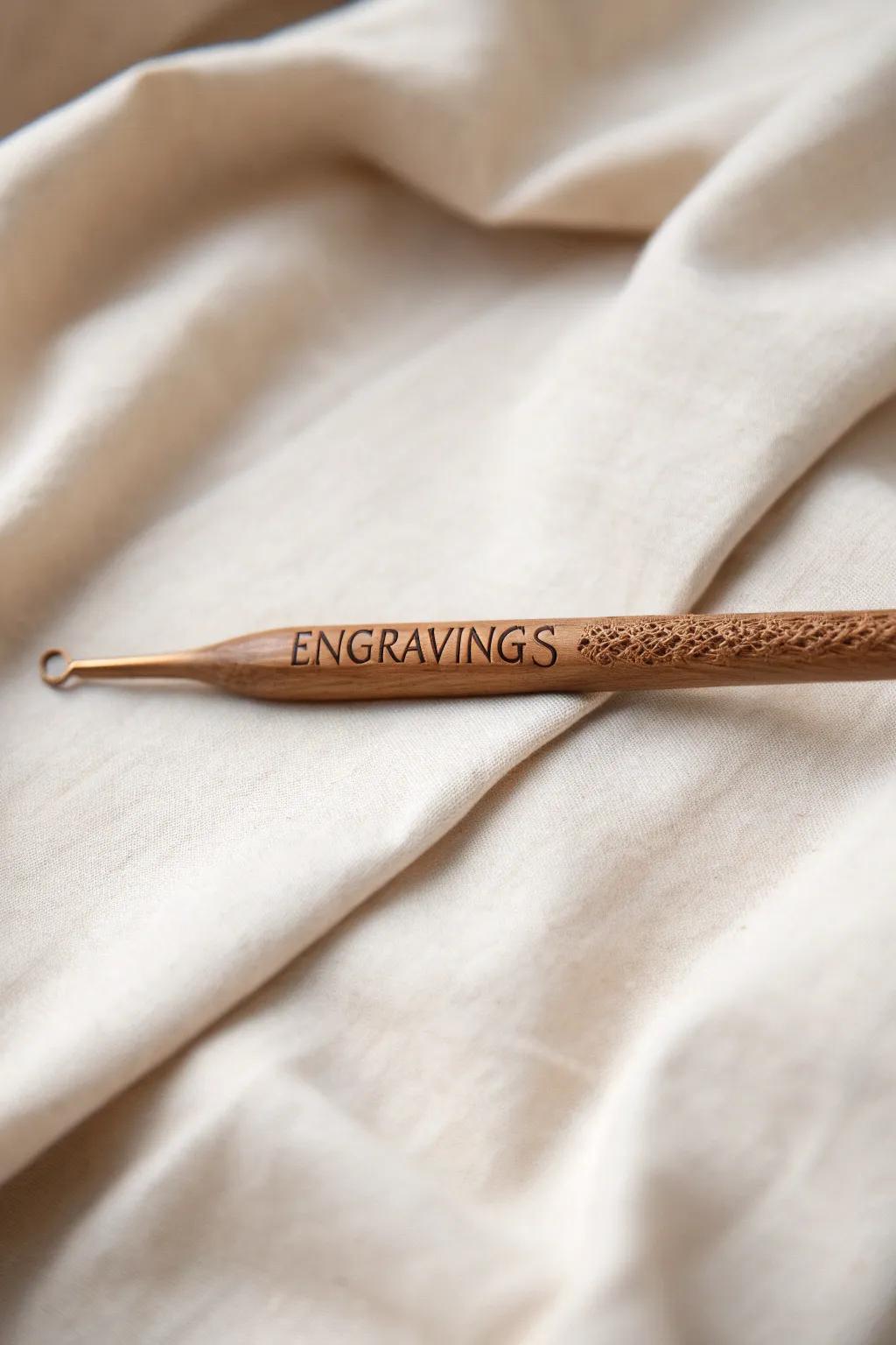 Craft your story with beautifully engraved crochet hooks, where simplicity meets personal artistry.