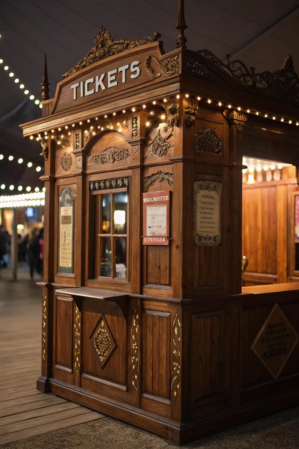 Trade your tickets for a taste of nostalgia with this handcrafted ticket booth.