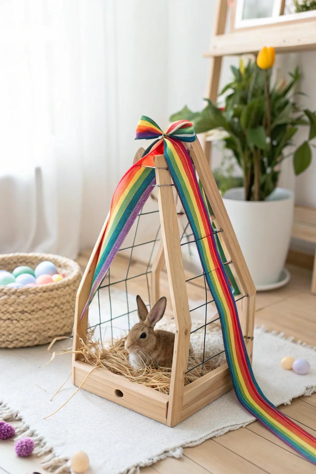 Capture the playful spirit of Easter with this elegant Rainbow Ribbon Maze.