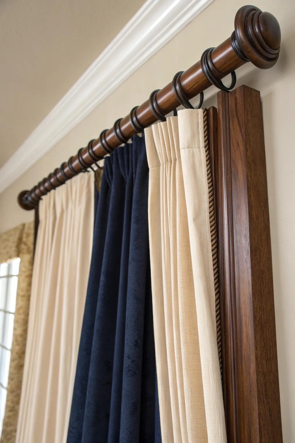 Elevate your space with the art of asymmetry: Discover the charm of half curtain rods.
