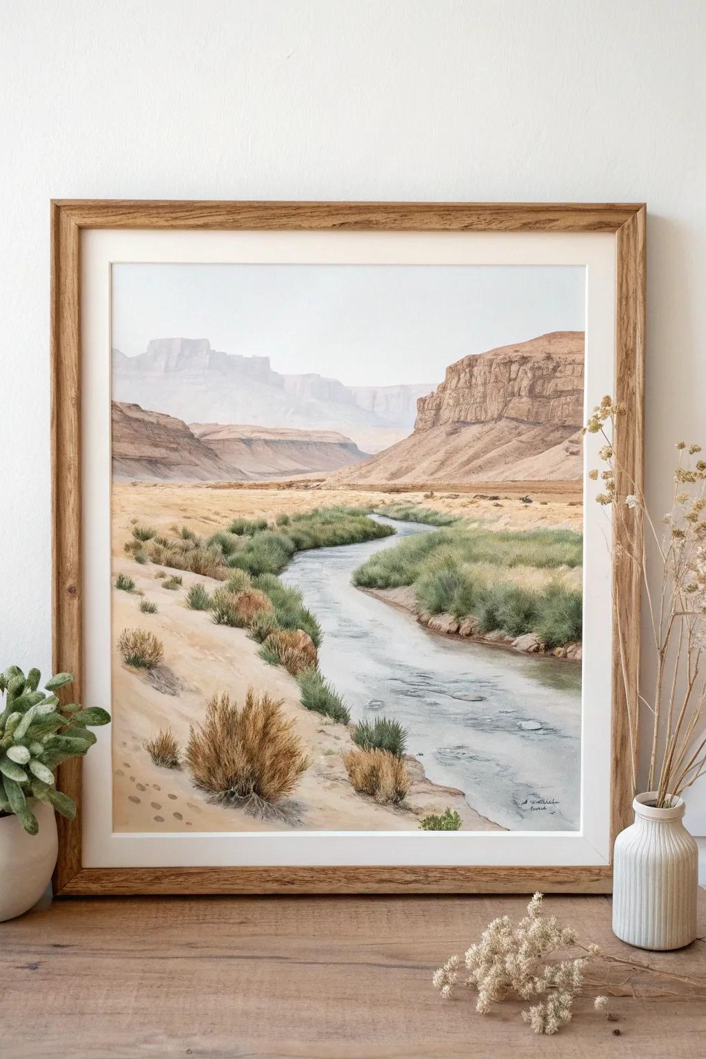 Embrace the serenity of nature with this minimalist watercolor wilderness art.