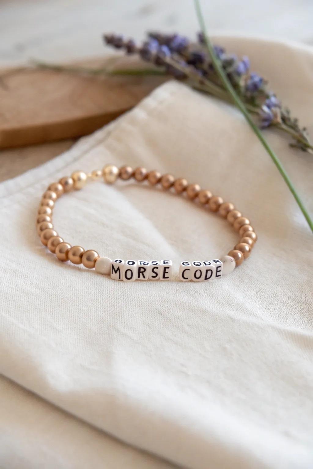 Wear your inspiration: a Morse code bracelet for a touch of personal elegance and motivation.