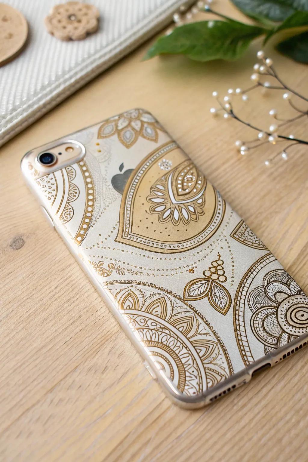 Elevate your phone case game with the magic of metallic markers. Shine on!