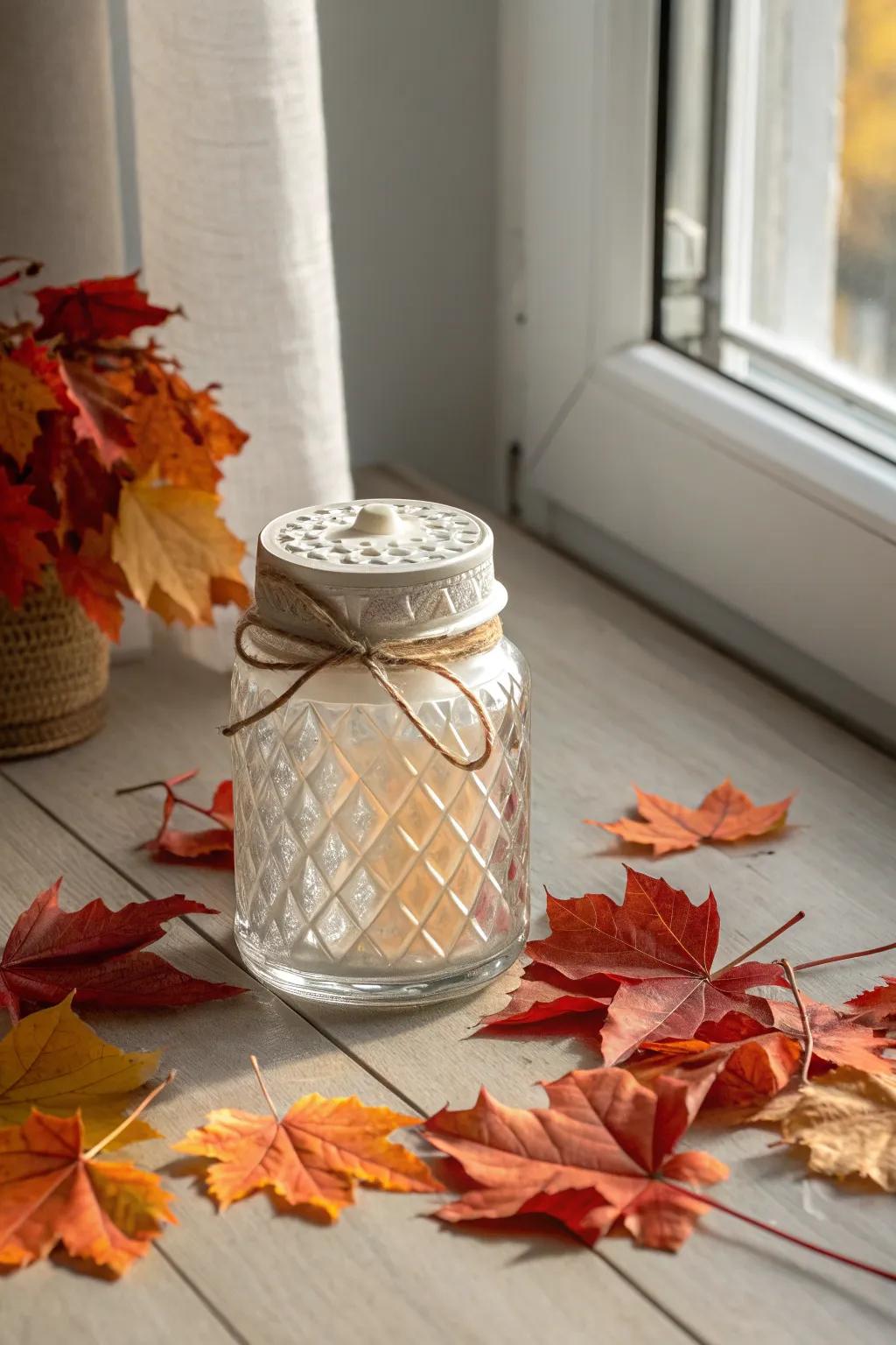 Embrace the beauty of seasonal transitions with a charming autumn-inspired prayer jar.