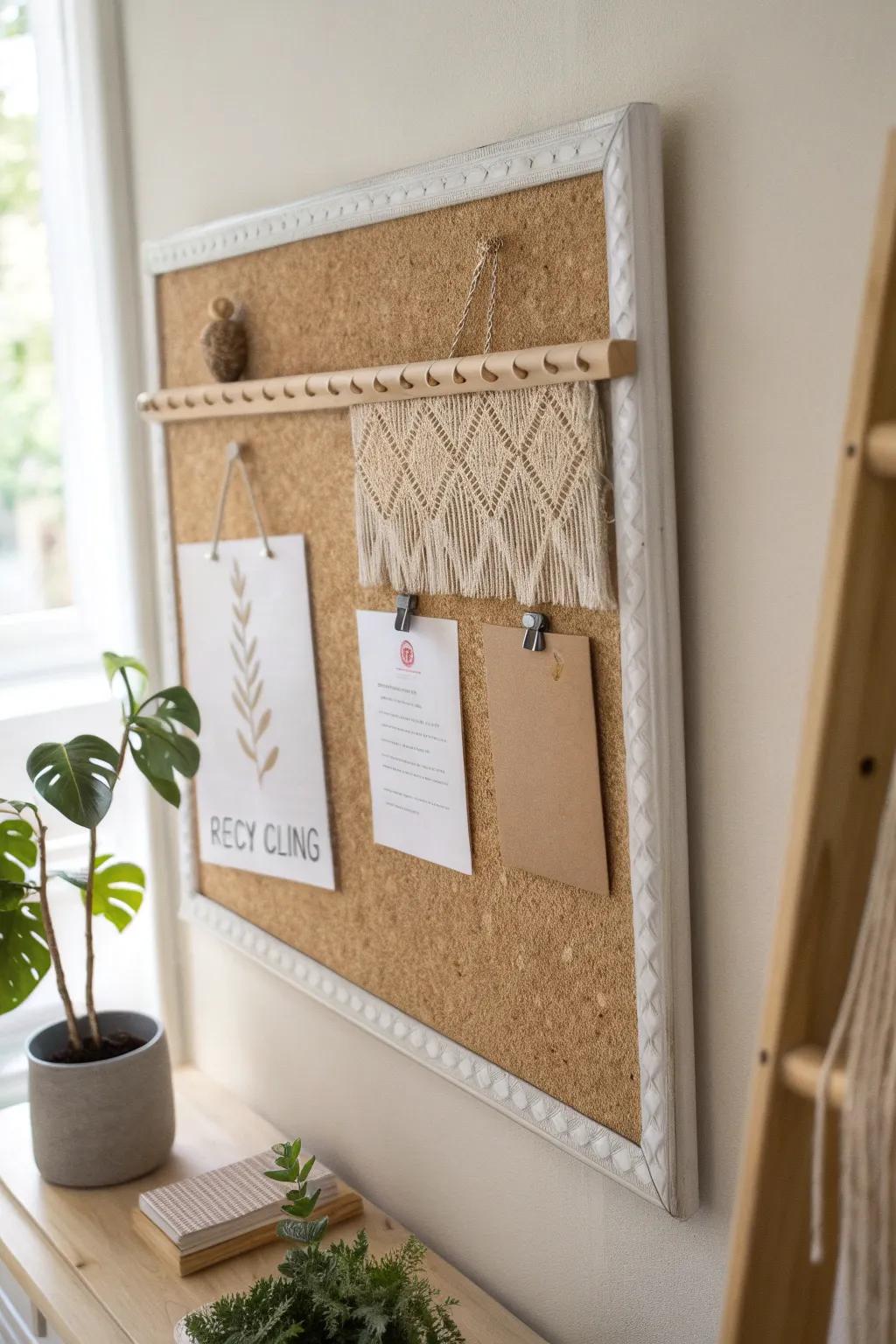 Engage and educate: A chic bulletin board to inspire better recycling habits.