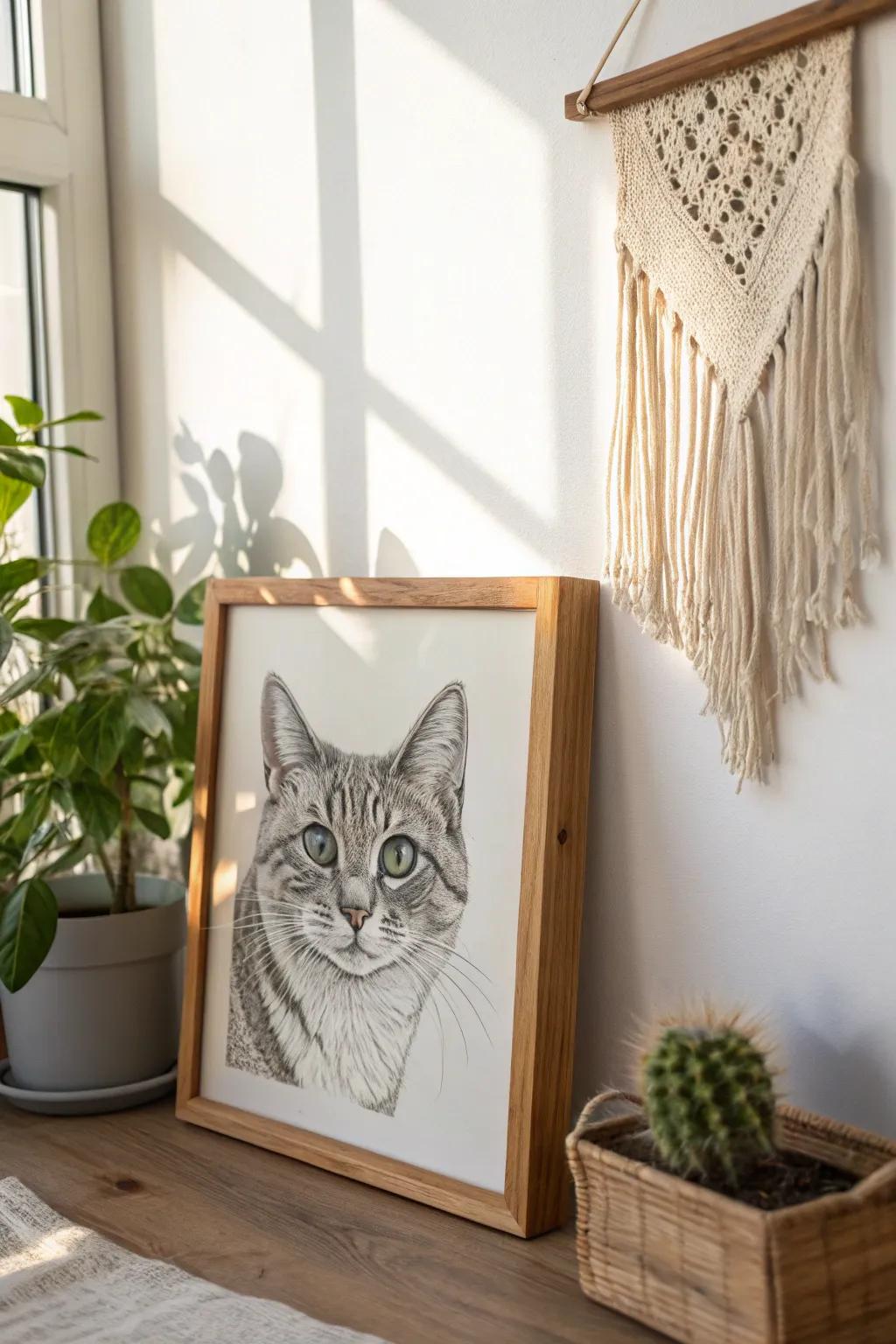 Capture the charm of your furry friend with a minimalist pet portrait canvas that speaks volumes.