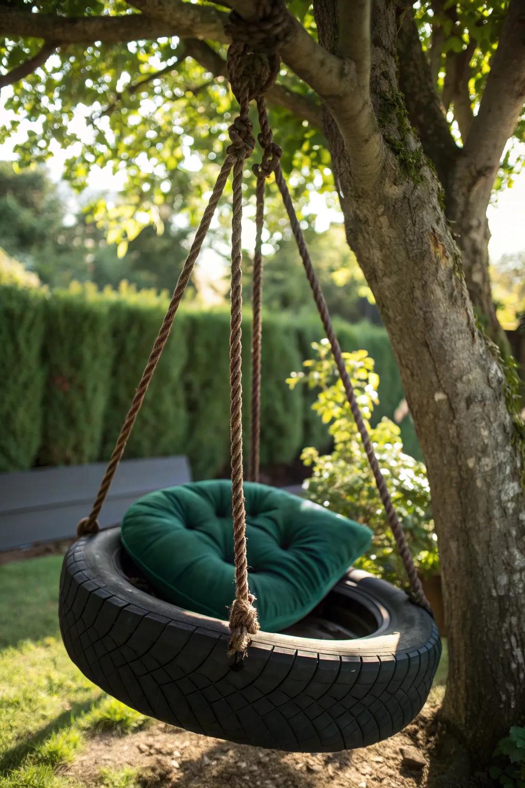 Rediscover Childhood Joy with This Handcrafted Tire Swing Chair