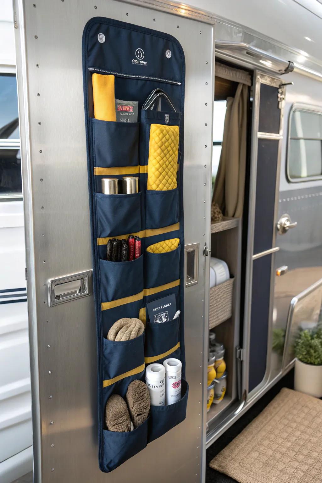 Maximize your Airstream space with stylish vertical organizers—craftsmanship meets versatility!