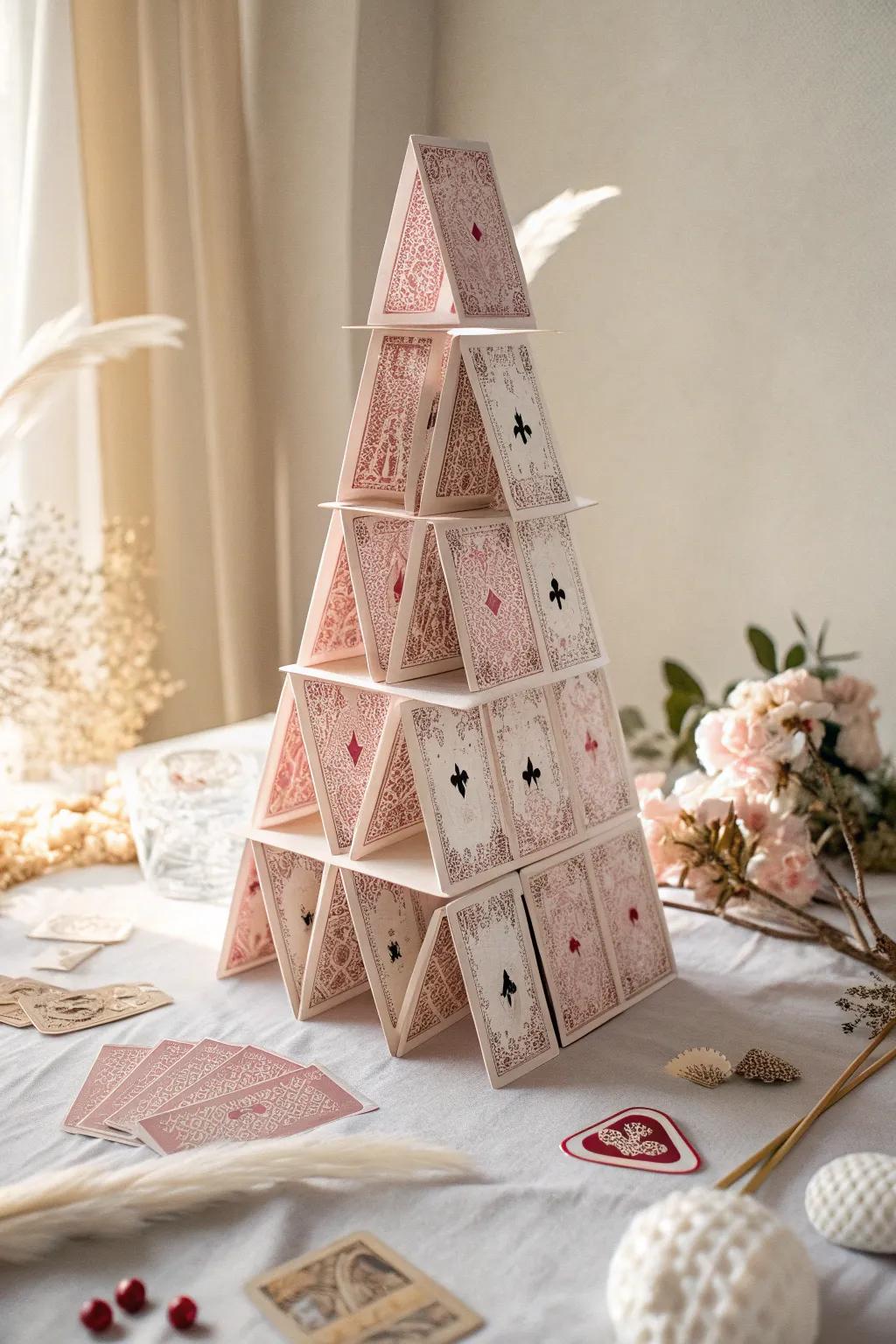 Elevate your card tower game with a touch of medieval magic and minimalist elegance.