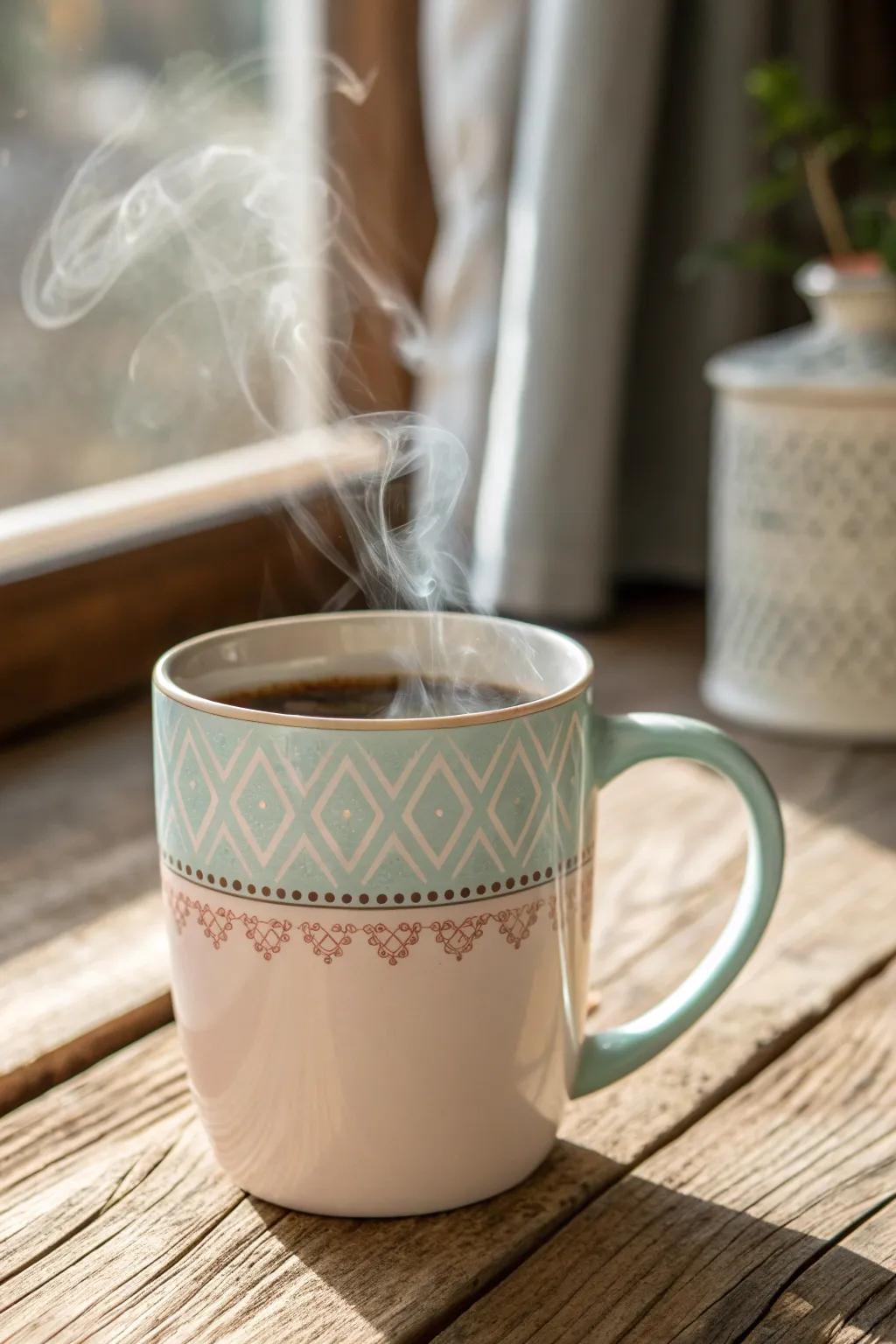 Sip your worries away with a cozy mug that warms the heart and soul. ☕✨#ScandiBoho #WarmHugsInAMug