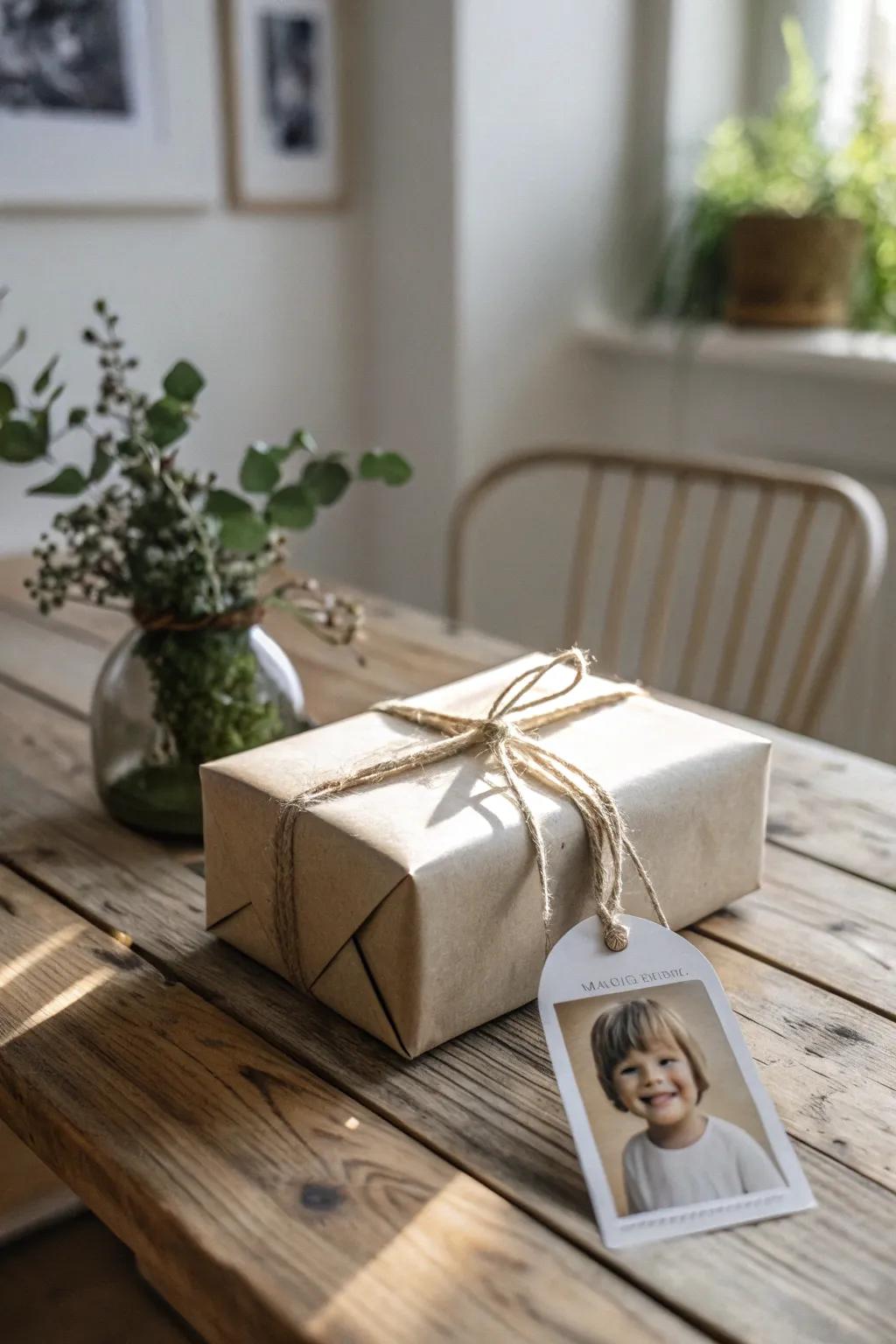 Capture the magic of giving with personalized photo name tags.