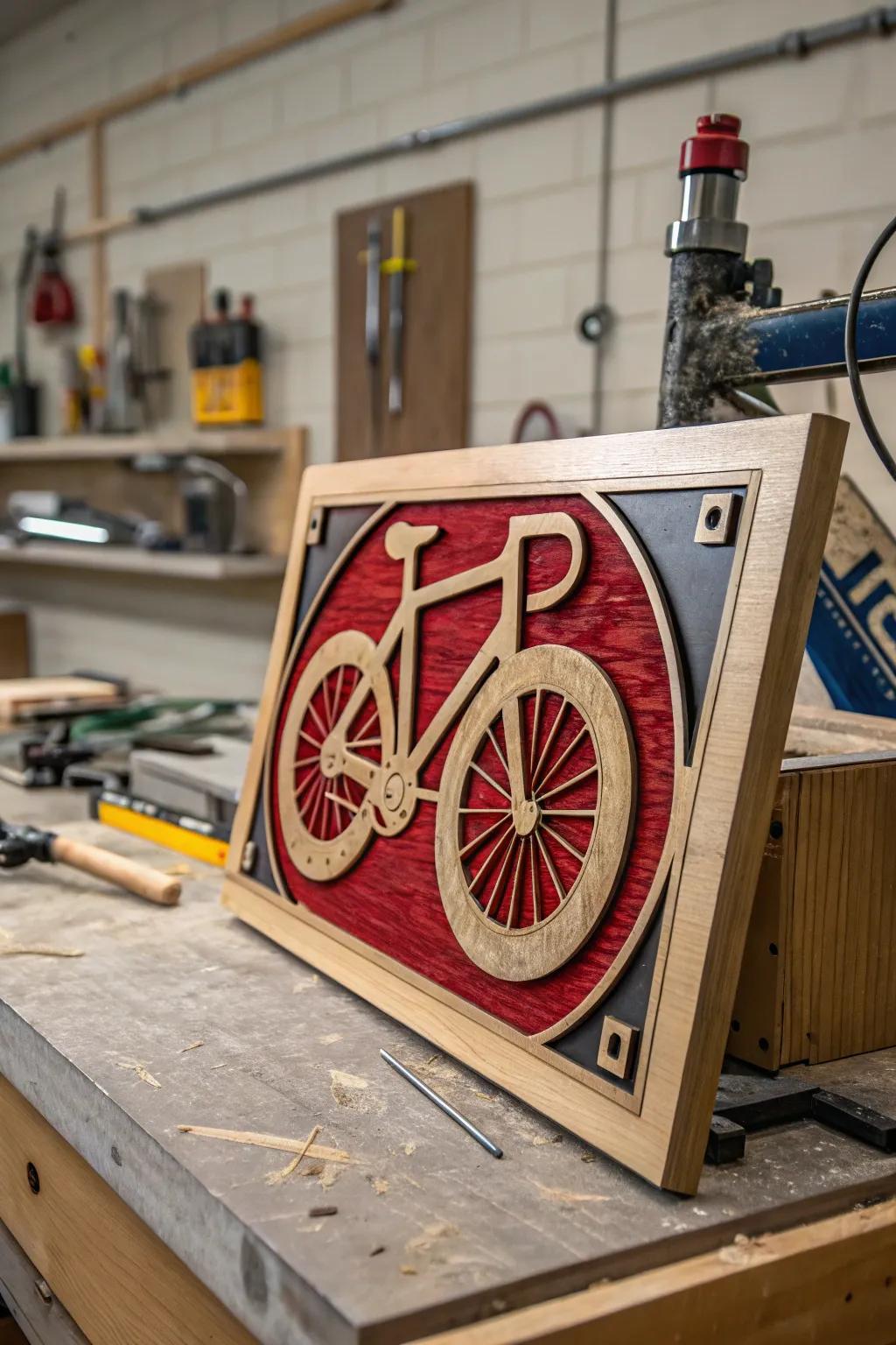 Ride Your Passion: Elevate your space with a custom CNC sign that celebrates your love for cycling.