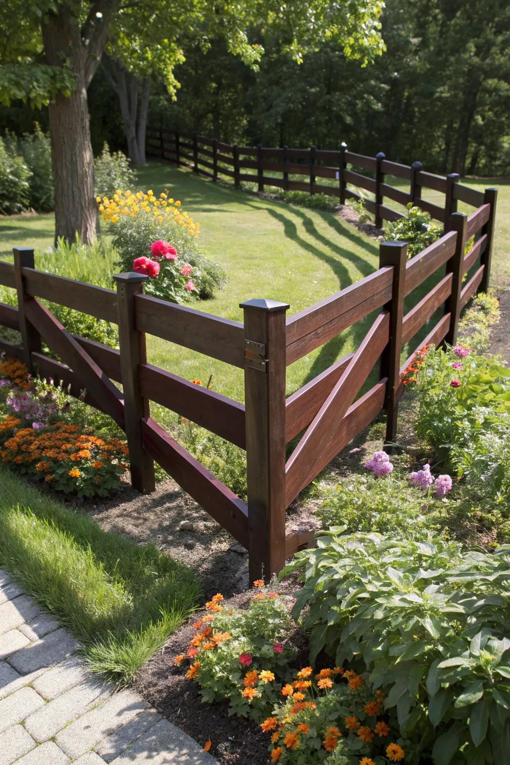 Transform your garden with a touch of craftsmanship: discover playful patterns with split rail fences.