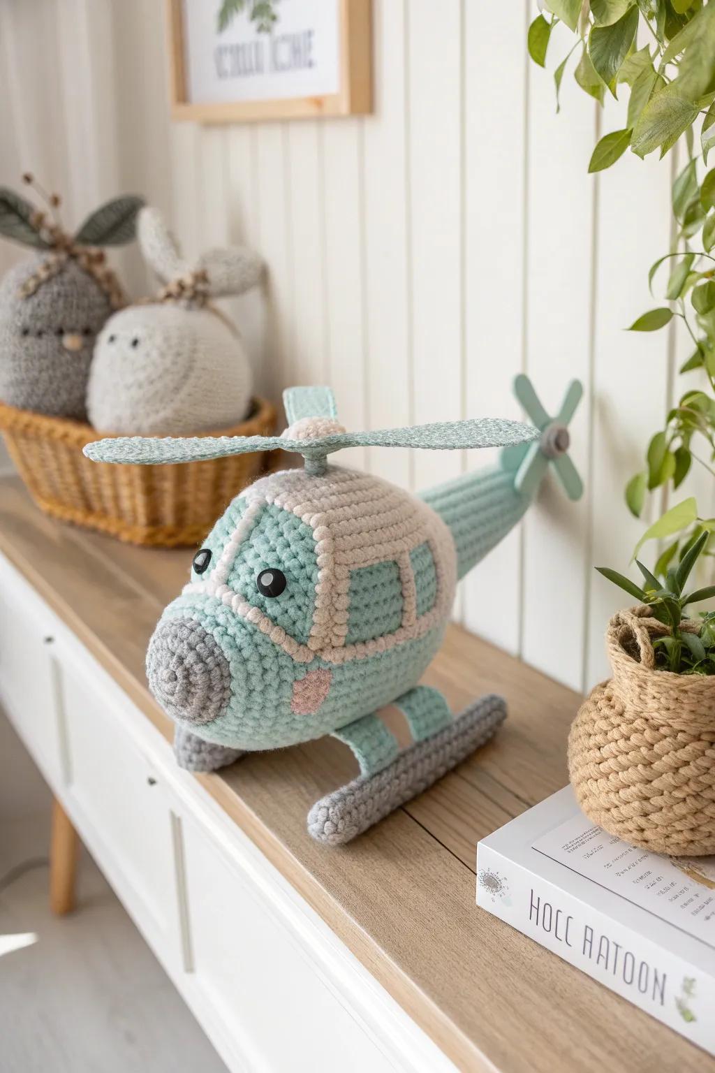 Elevate playtime and decor with a charming crochet helicopter plushie, perfect for little future pilots!