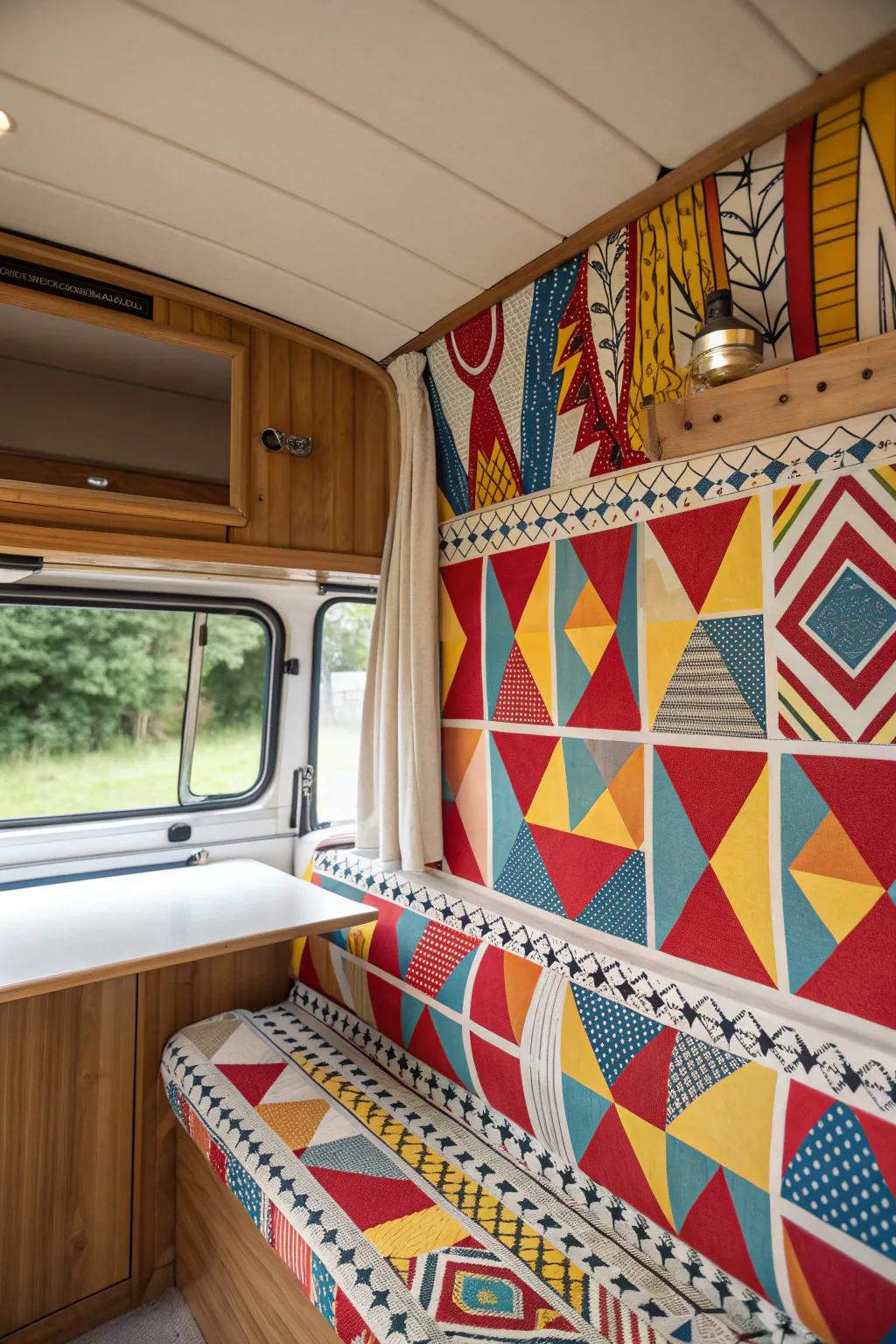 Transform your camper with bold decals and wallpapers, adding a splash of personality and style.