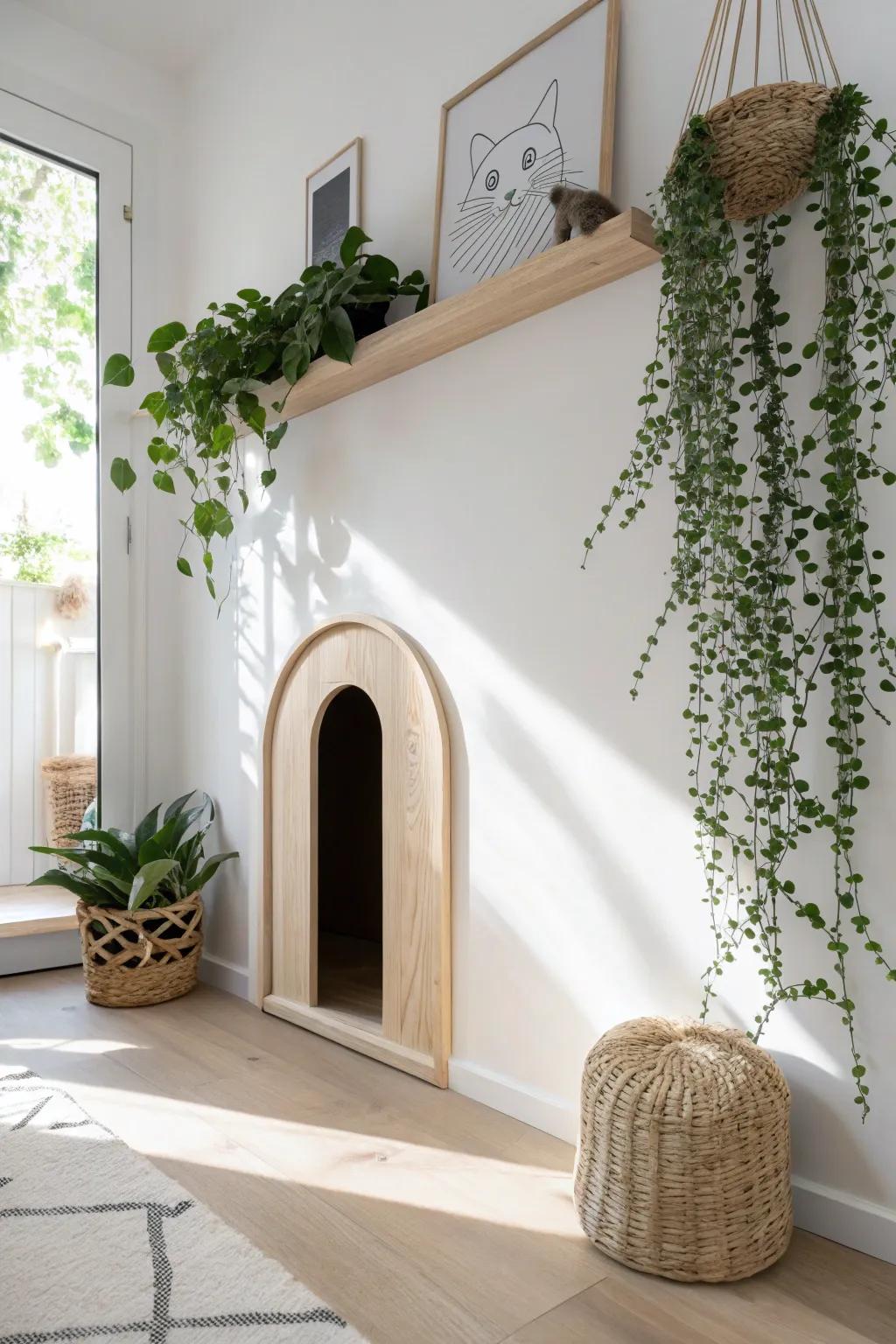 Unlock the mystery: Discover secret cat doorways for a playful twist on minimalist design!
