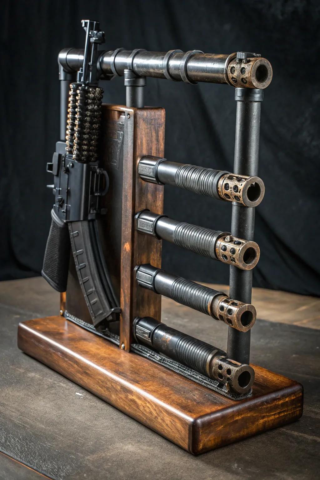 Elevate your storage game with this sleek industrial pipe rack, where rugged meets refined.