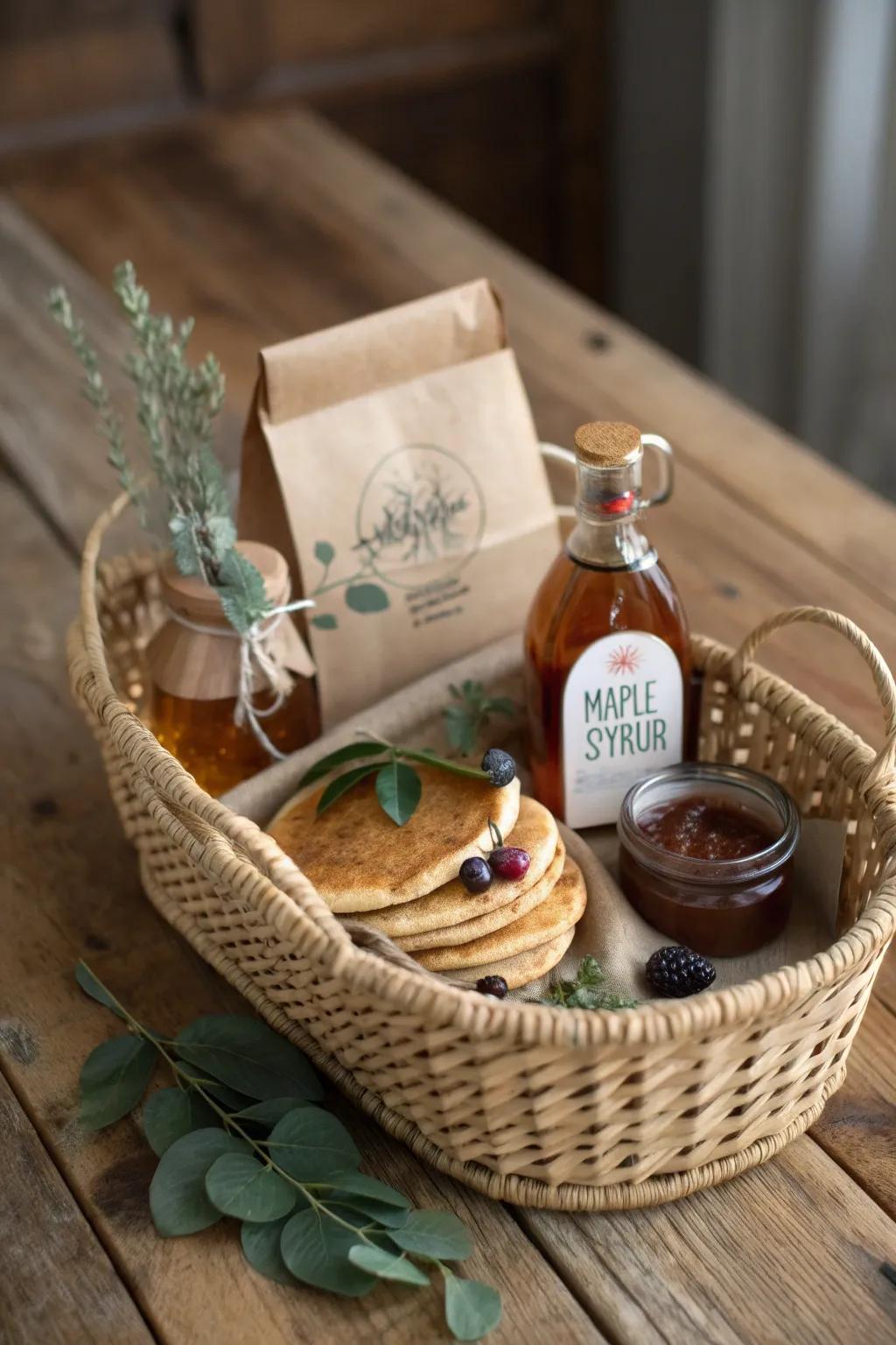 Delight in the simple joys of gifting with this handcrafted breakfast basket, perfect for a thoughtful teacher's Christmas present.