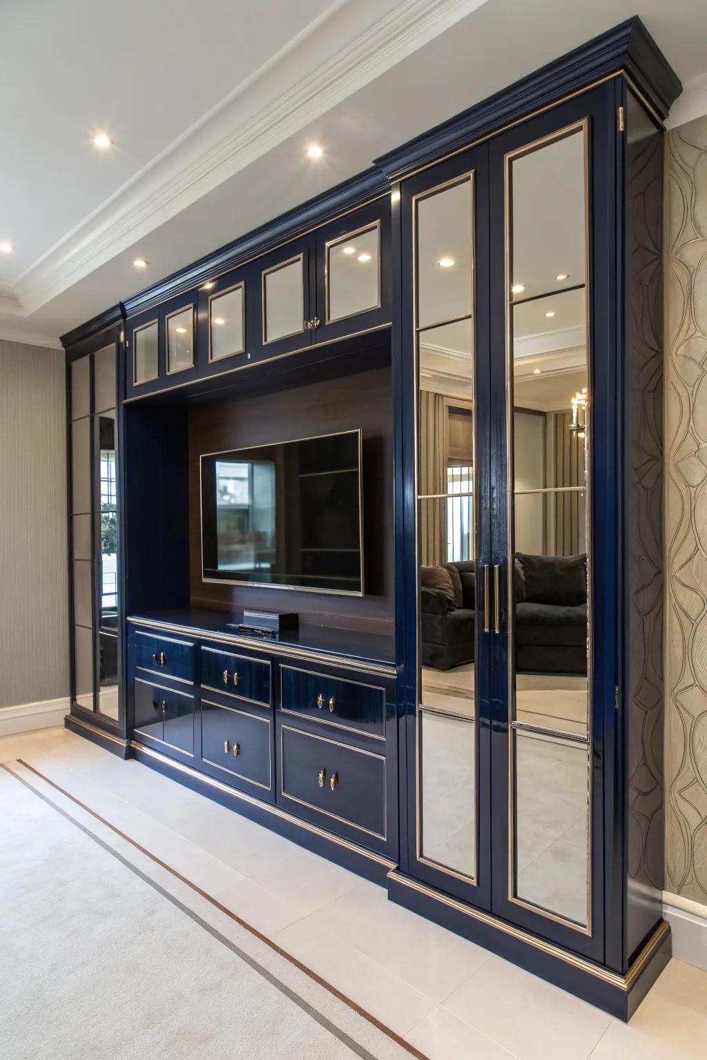 Elevate your space with mirrored panels that combine elegance with a modern touch.