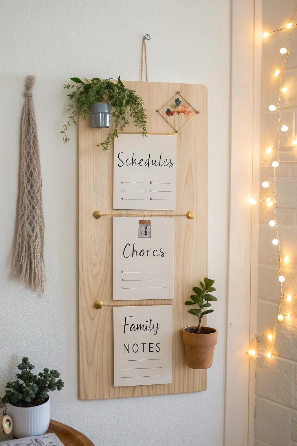 Simplify your family life with this beautifully designed focus board, merging functionality with Scandinavian elegance.