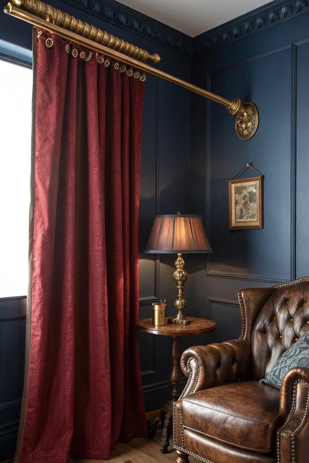 Craft your perfect corner retreat with elegant half curtain rods.