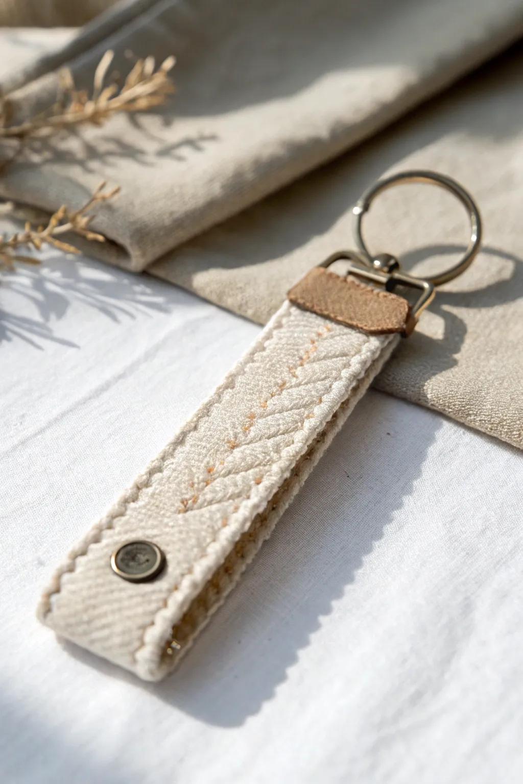 Elevate your everyday essentials with a touch of handmade elegance. #FabricKeyFob #MinimalistCraft