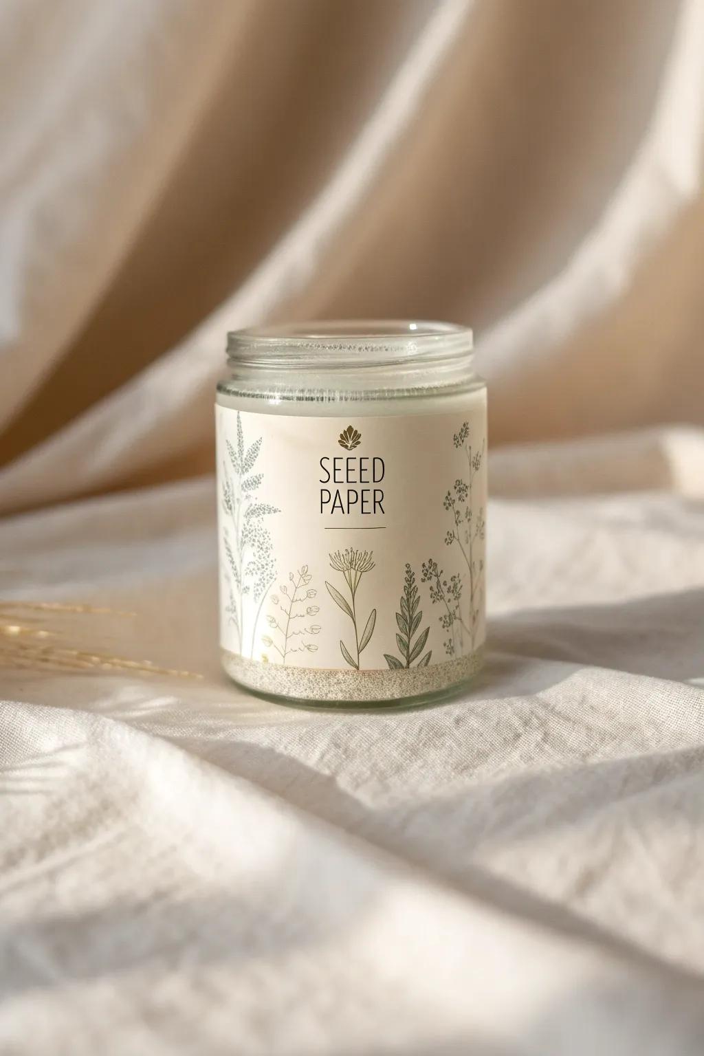 Plant the future with seed paper labels—beauty and sustainability in harmony.