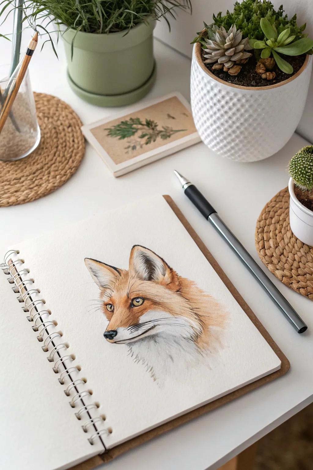 Explore the art of animal portraits with markers and let your creativity roam free.